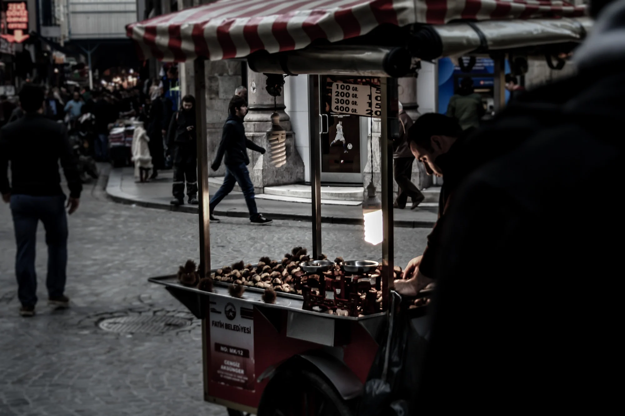 Hot chestnut seller