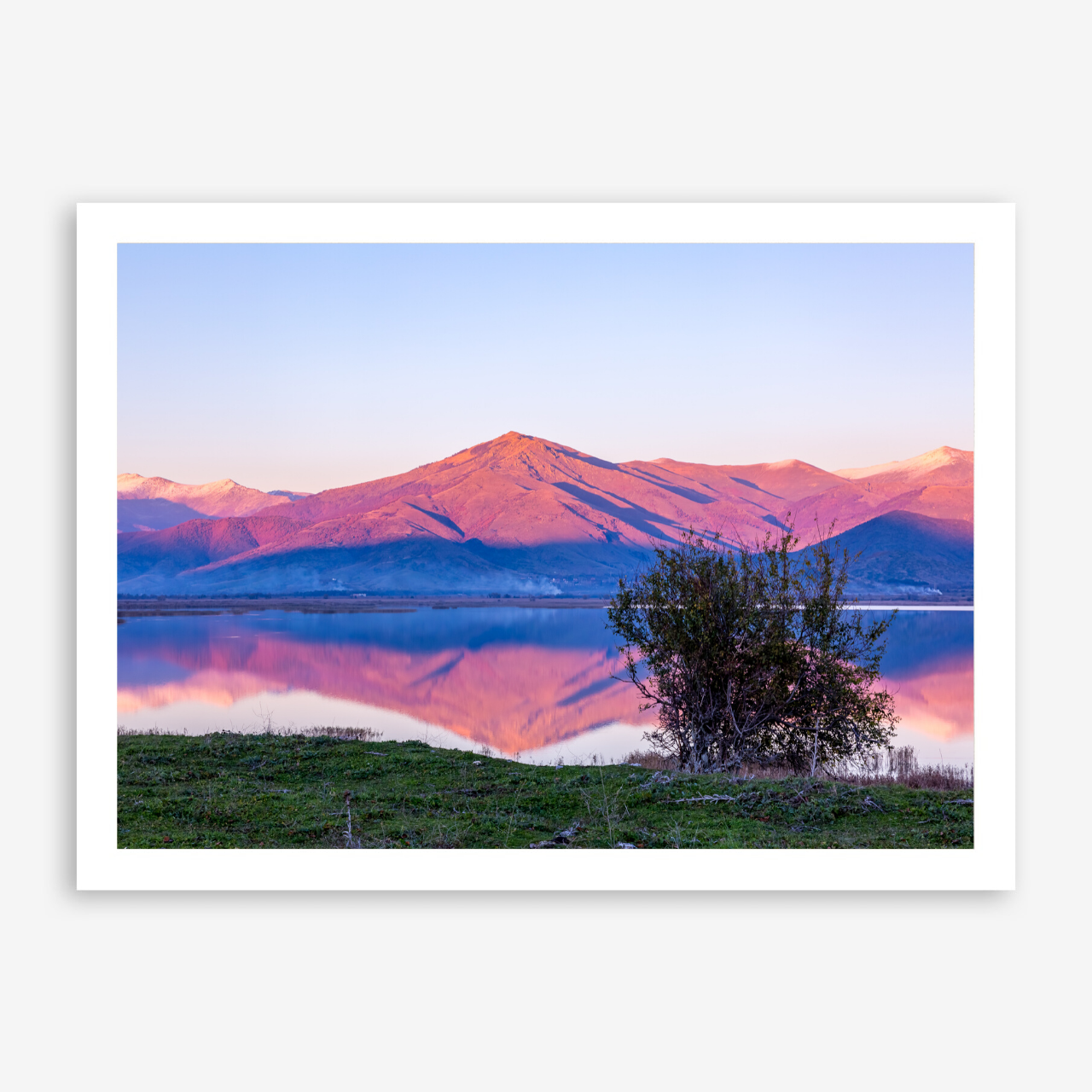 Mountain reflection on water