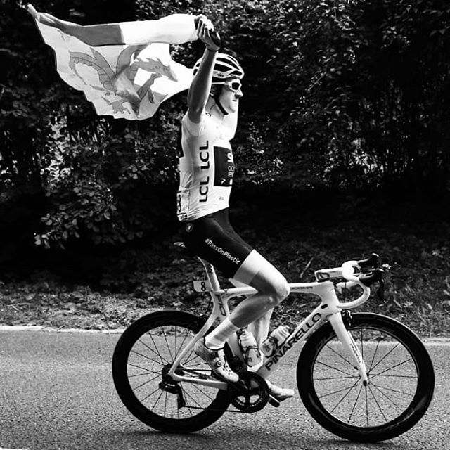 #epic #tourdefrance well done @geraintthomas86 loved the mic drop #cycling