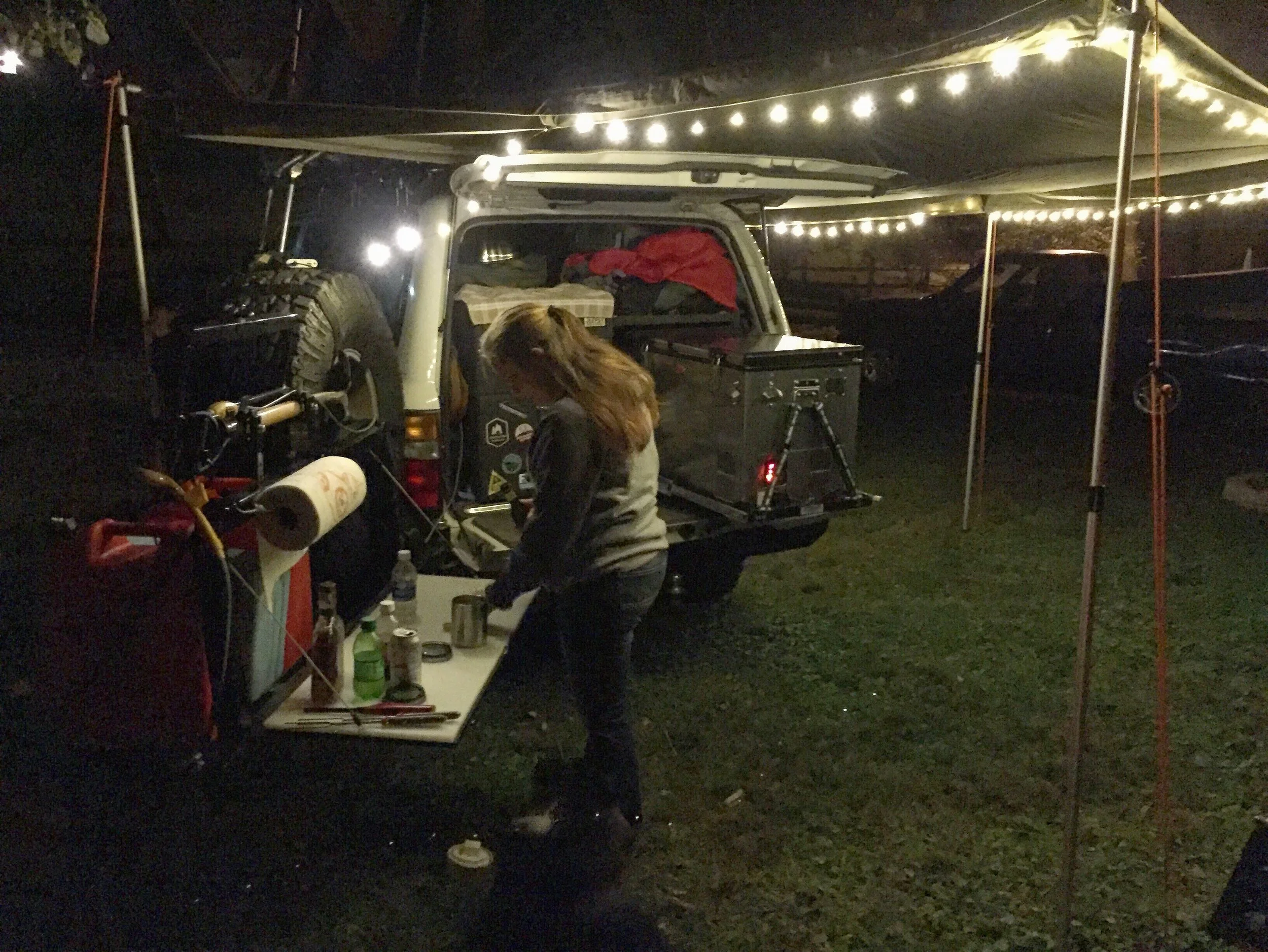 Camp is set and Jennifer prepares dinner at Rick's Place. A private Camping area located in Henry County, Va