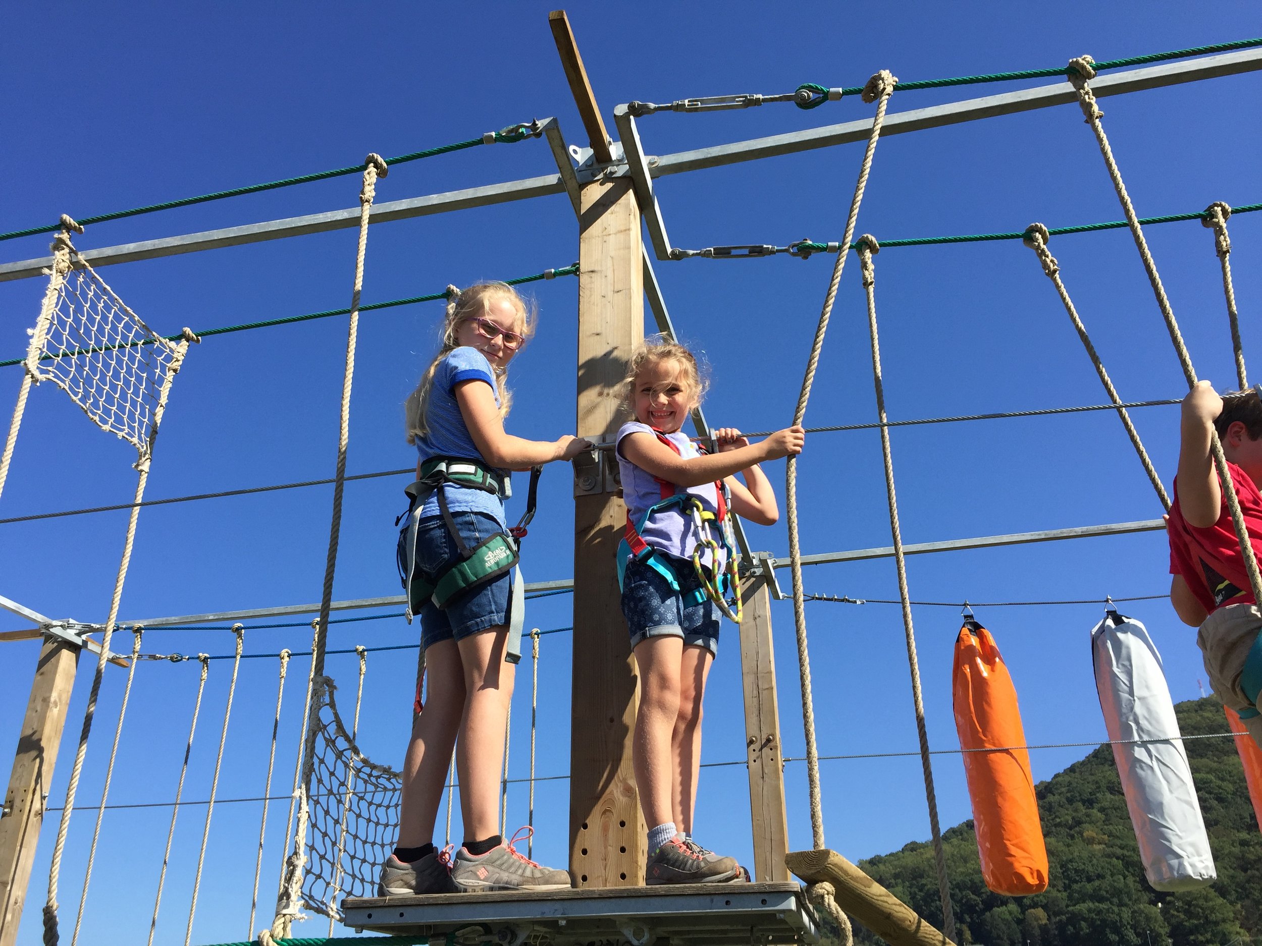  Hadley and Bailey on the Rope Challenge Course at the 2017 Roanoke Go Outside Festival 