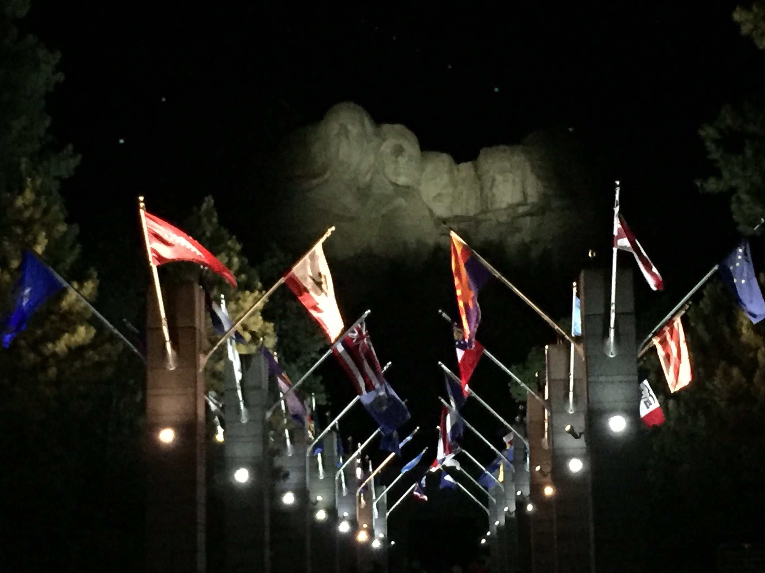 Mt. Rushmore at night