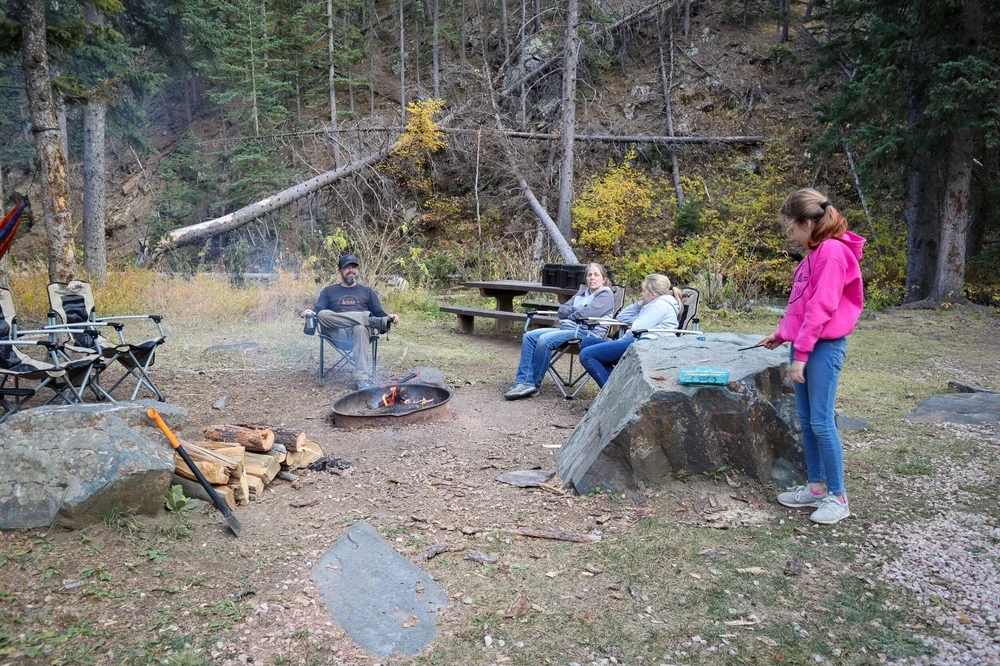 Our beautiful creek side campsite the South Dakota State Forrest campground