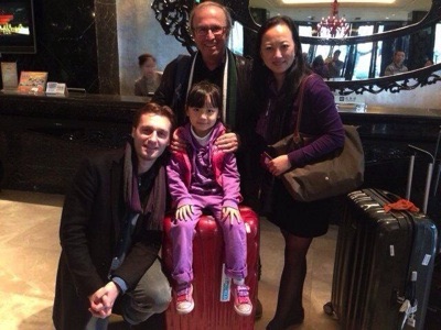  Arrival in Nanjin hotel with Philippe Gérard, Niu Min and the very cute Angela ! 