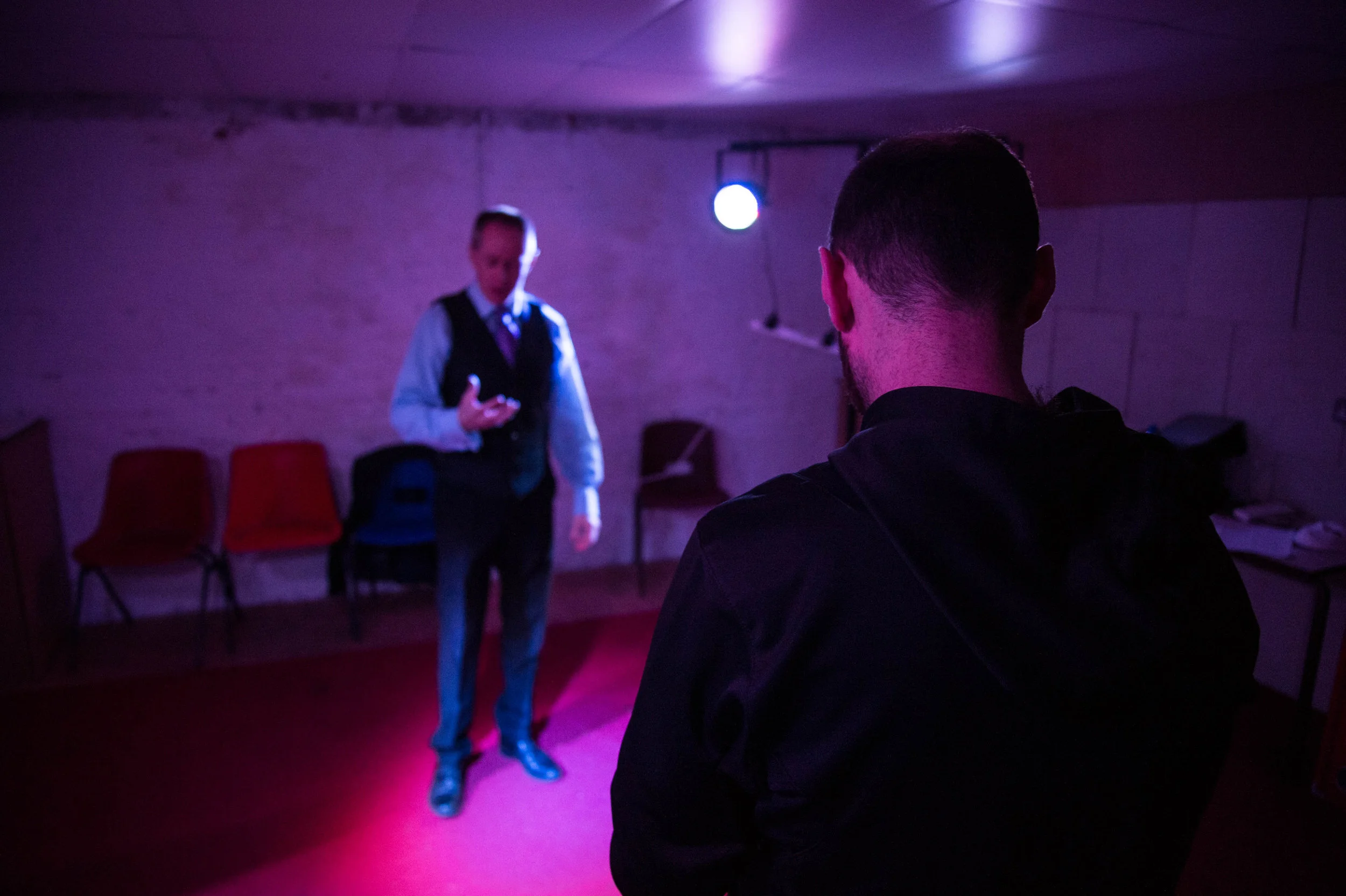 Bob at rehearsals with writer & directory Christopher Woodward - © Andrew Smith