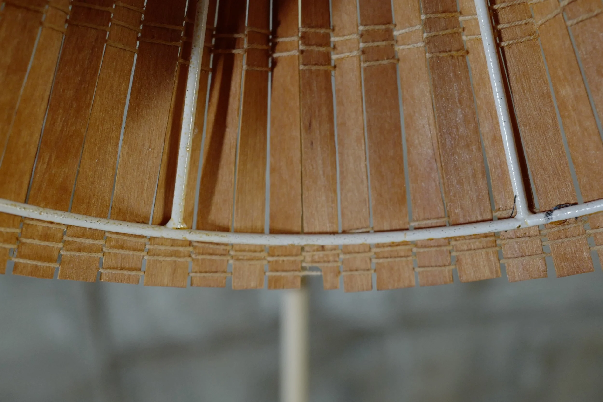 木製シェード　ラタン　ヴィンテージ　ビンテージ　スタンドライト