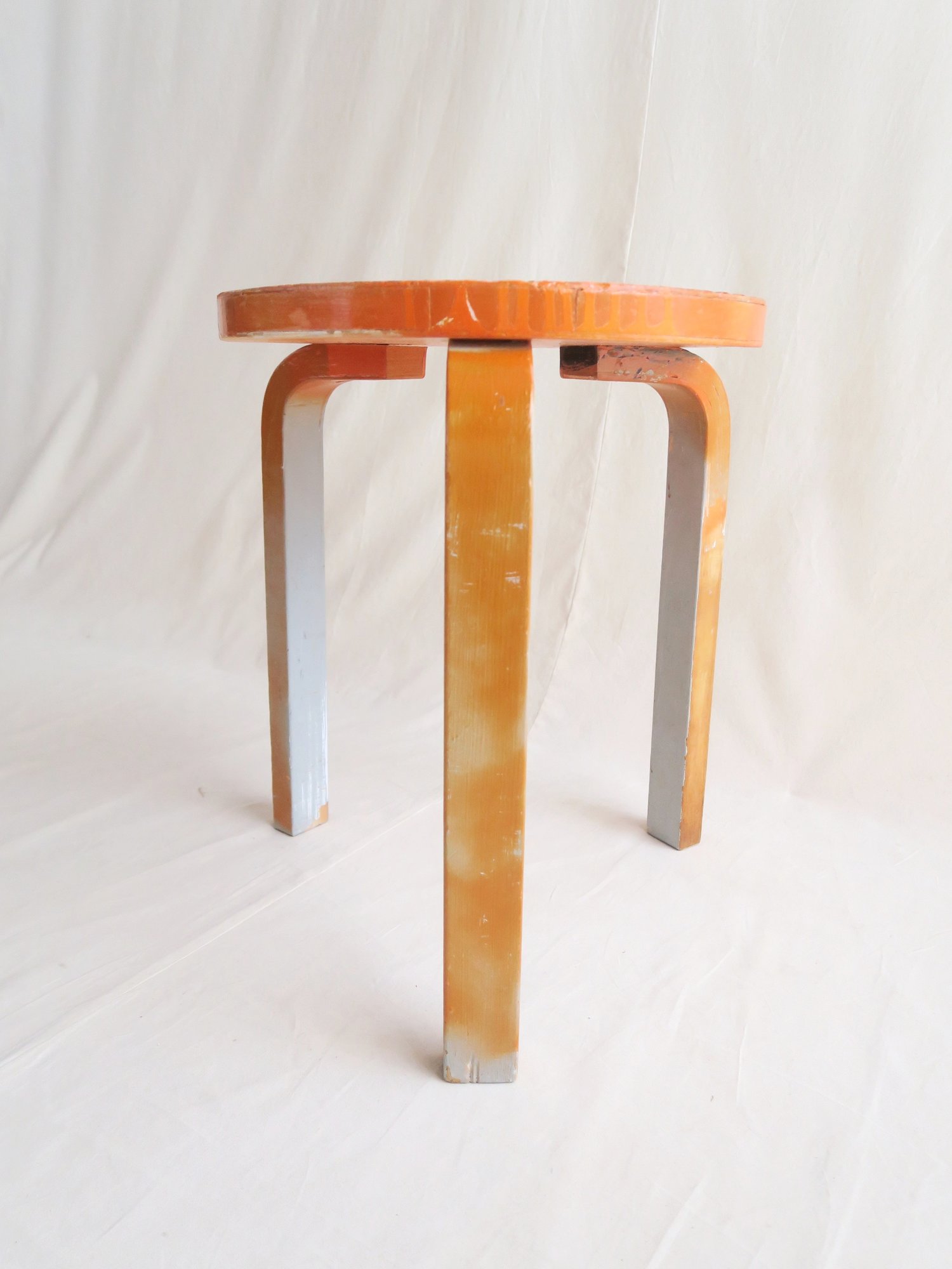 alvar aalto stool60 painted orange 1960's — Ph.D. alvar aalto stool60 painted orange 1960's — Ph.D.