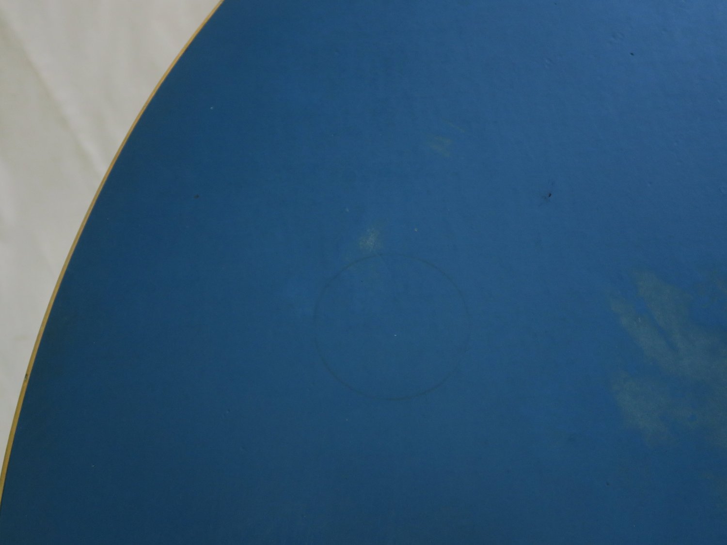 alvar aalto round table blue linoleum top — Ph.D.