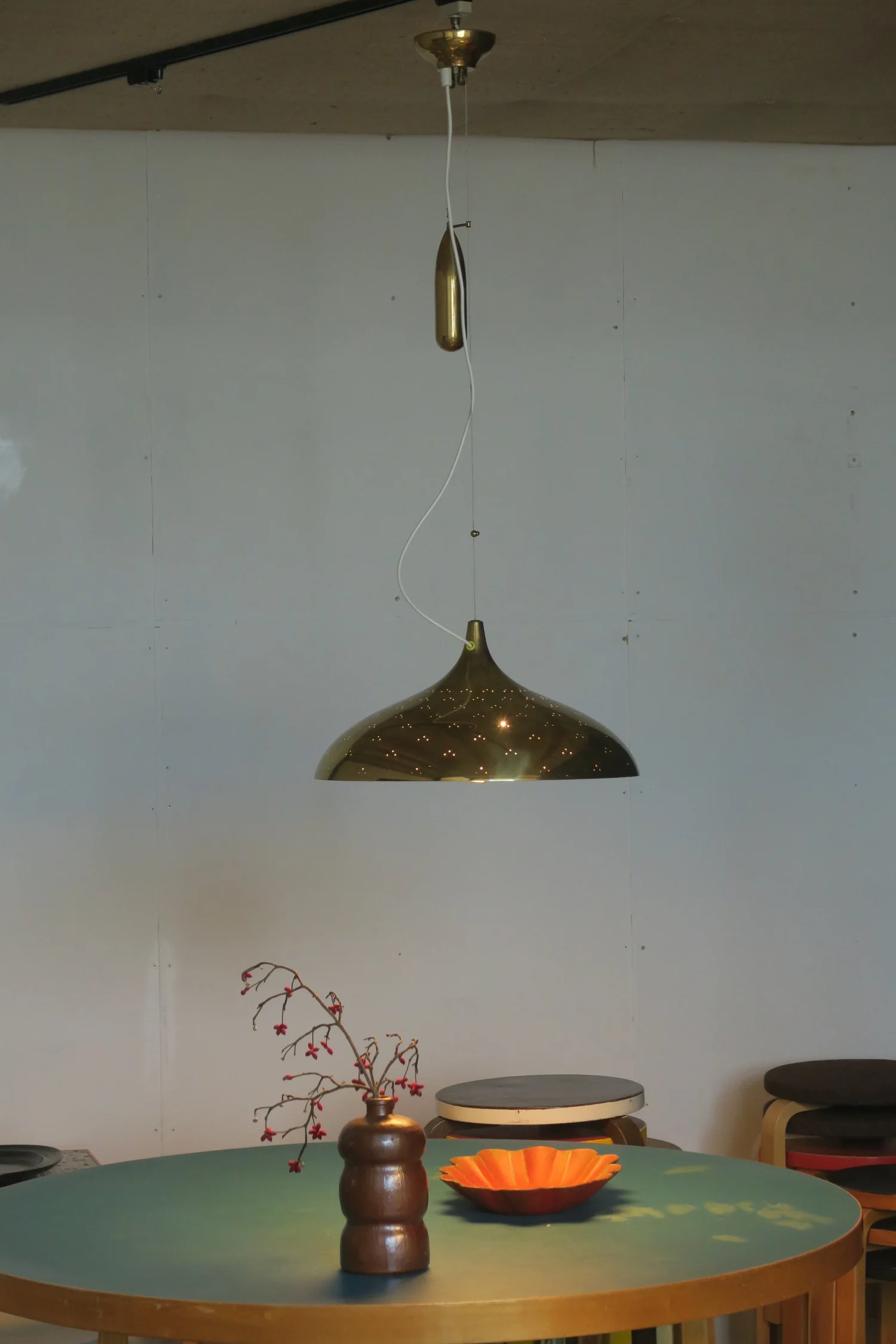 paavo tynell brass counter balanced ceiling light — Ph.D.