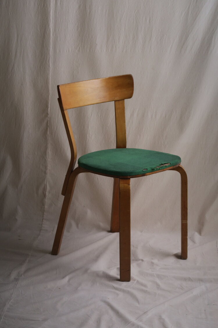 alvar aalto 40's warleg 69chair painted white and yellow — Ph.D. alvar aalto 40's warleg 69chair painted white and yellow — Ph.D.
