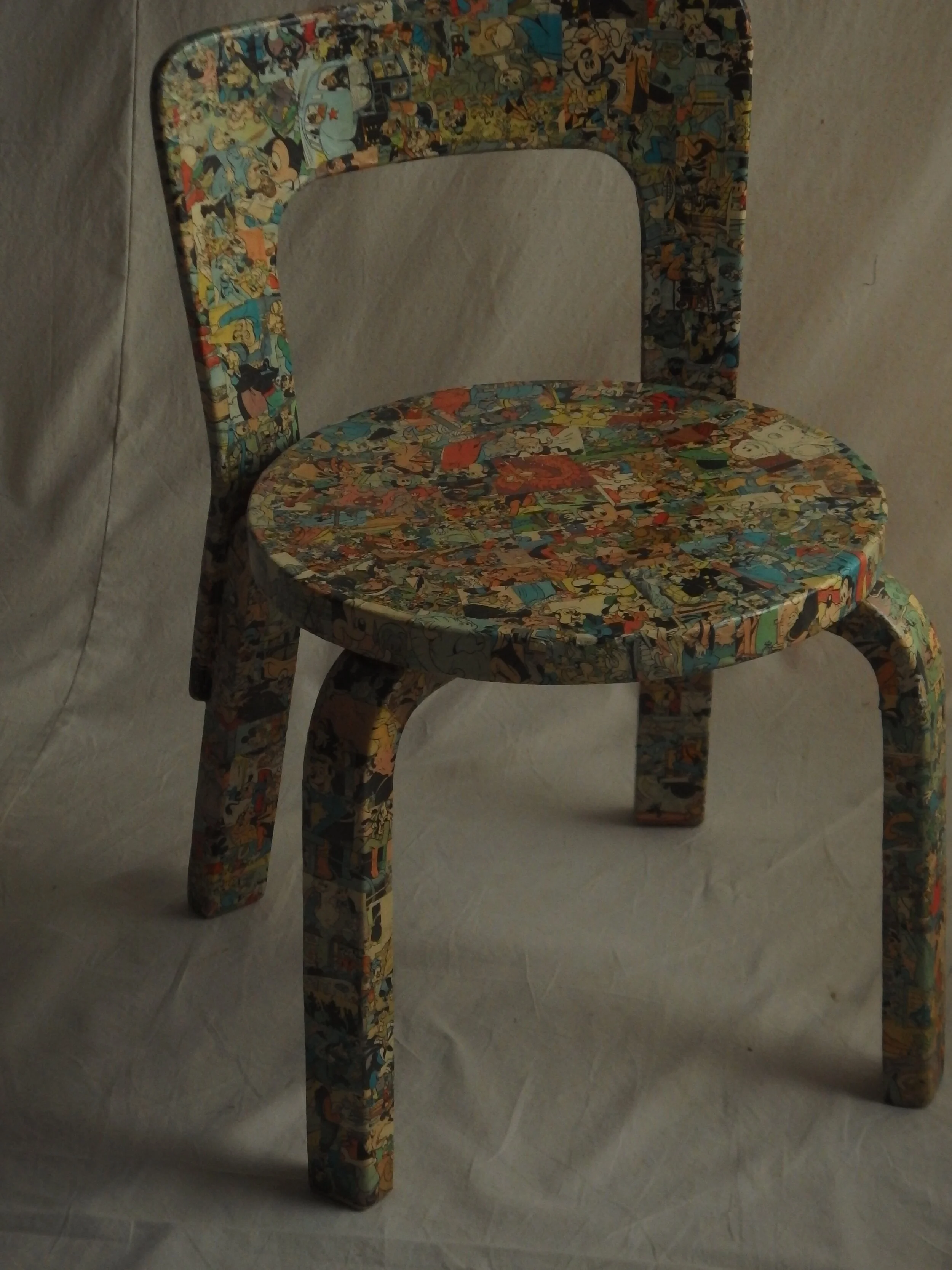 alvar aalto chair65 collaged Mickey and Friends