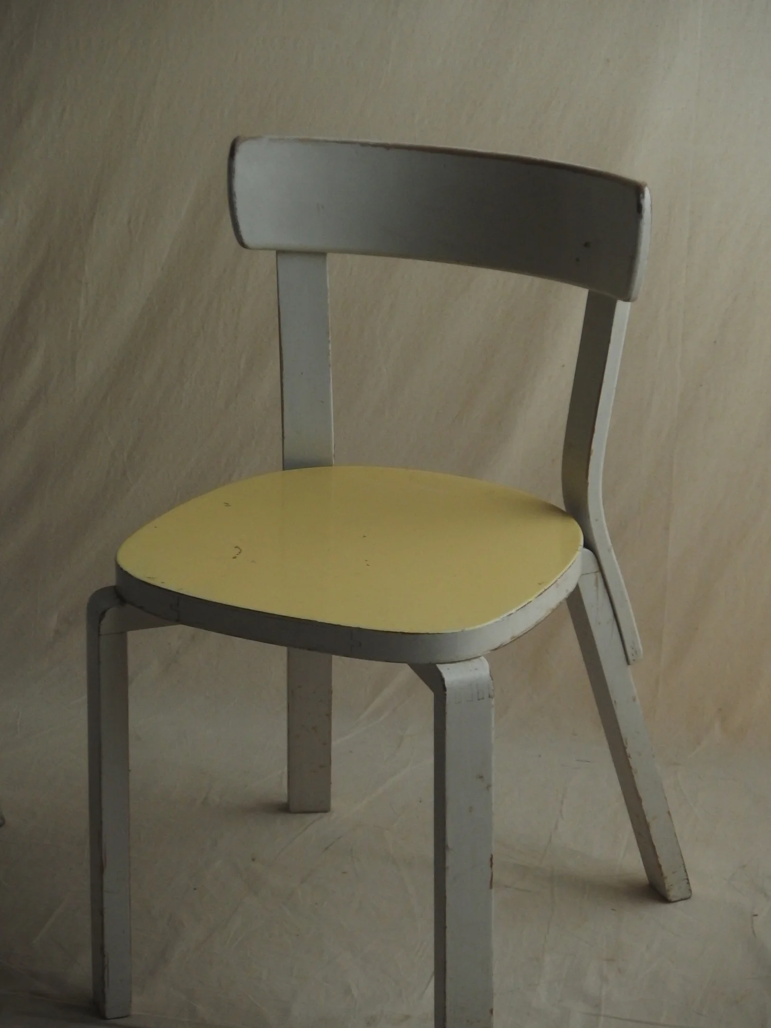 alvar aalto 40's warleg 69chair painted white and yellow — Ph.D.
