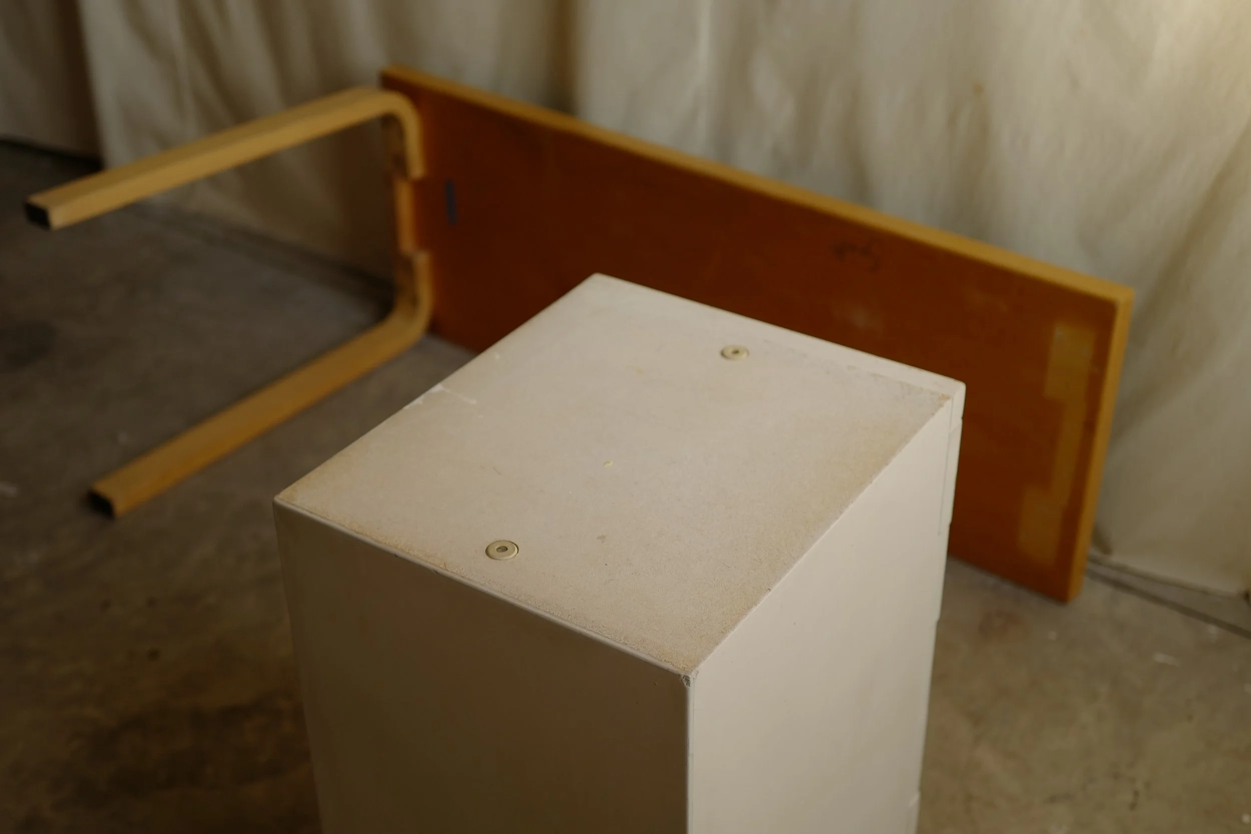 alvar aalto 60's grey linoleum desk