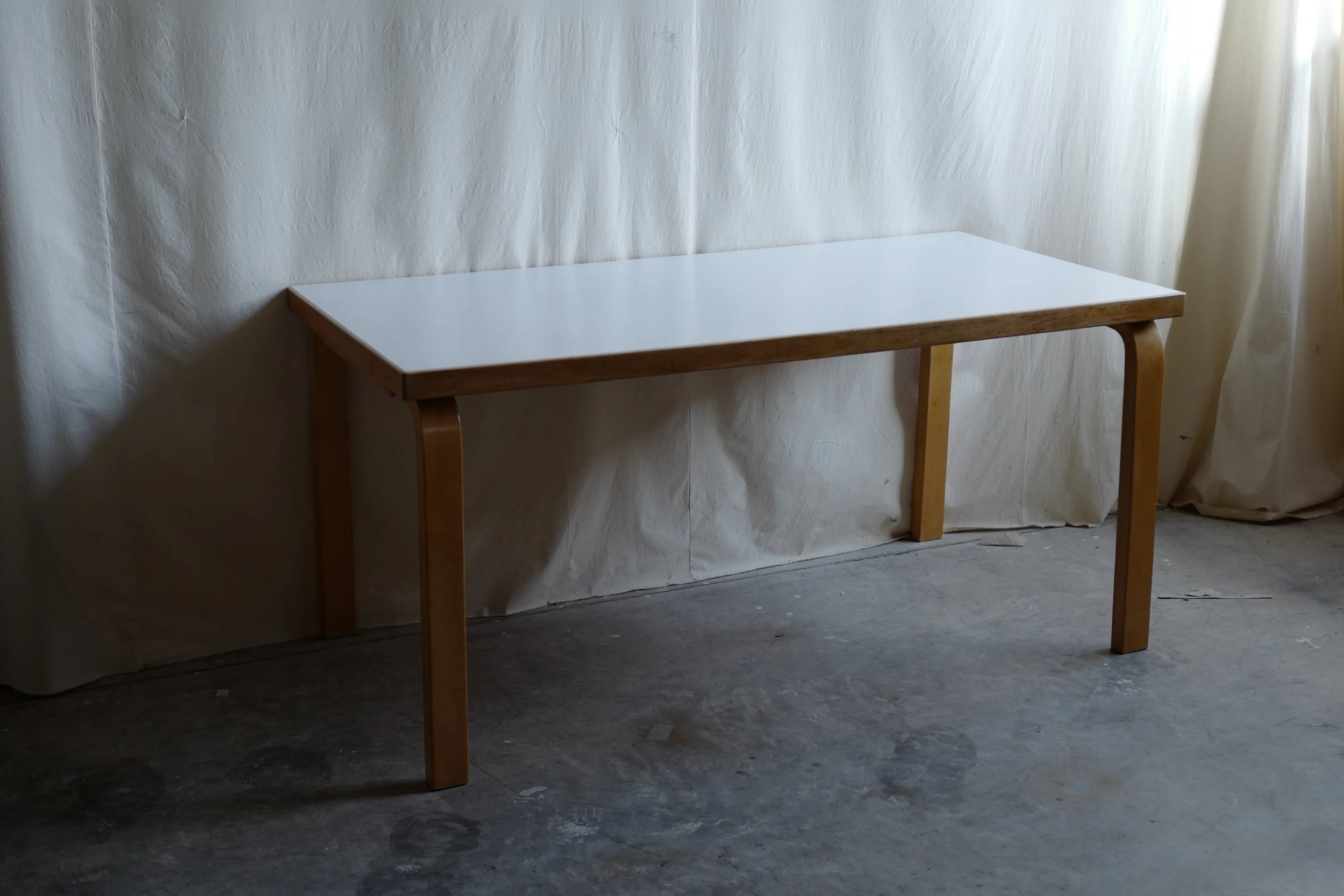 alvar aalto 50's table white laminate top