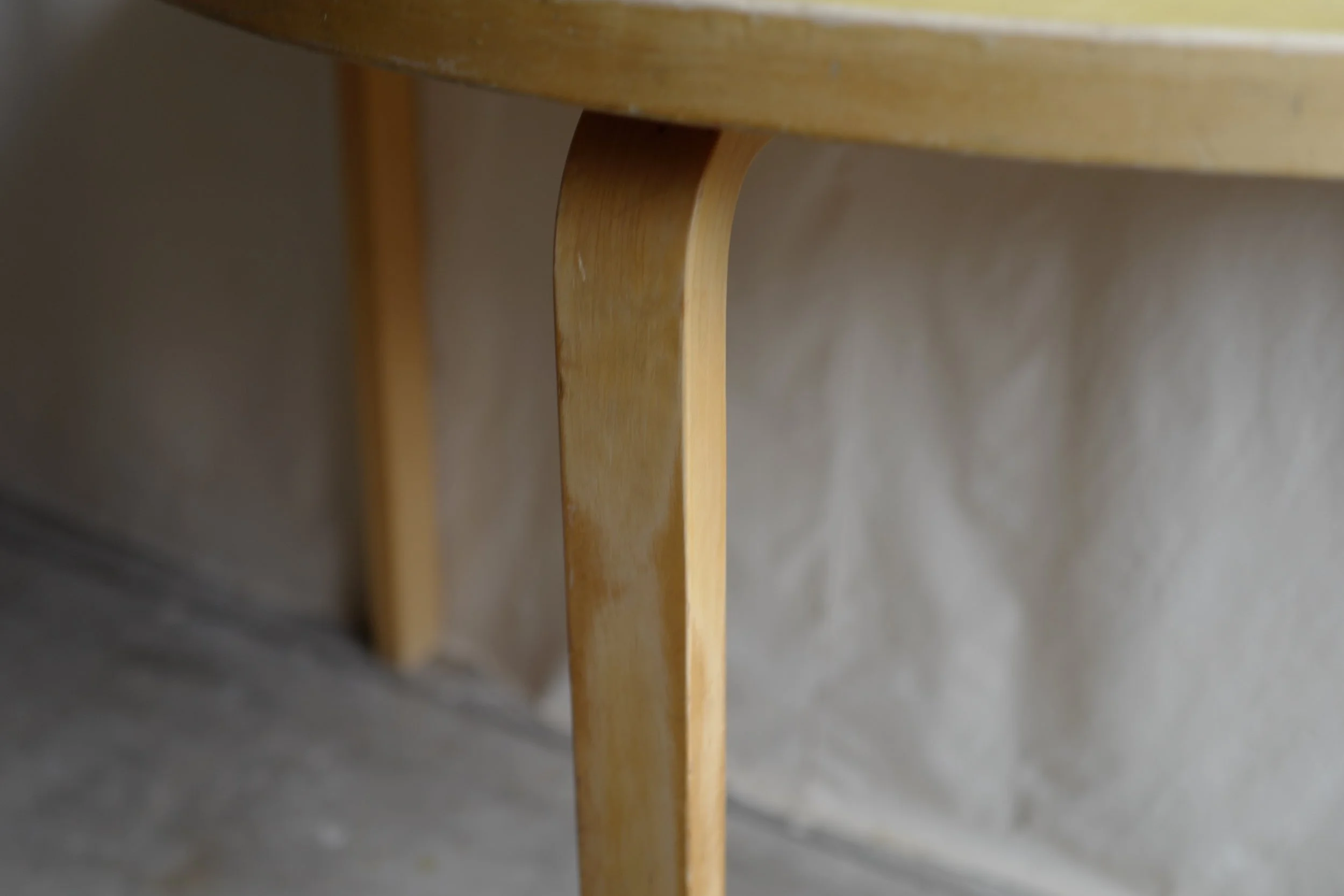 alvar aalto 1960's 95 table yellow linoleum top — Ph.D.
