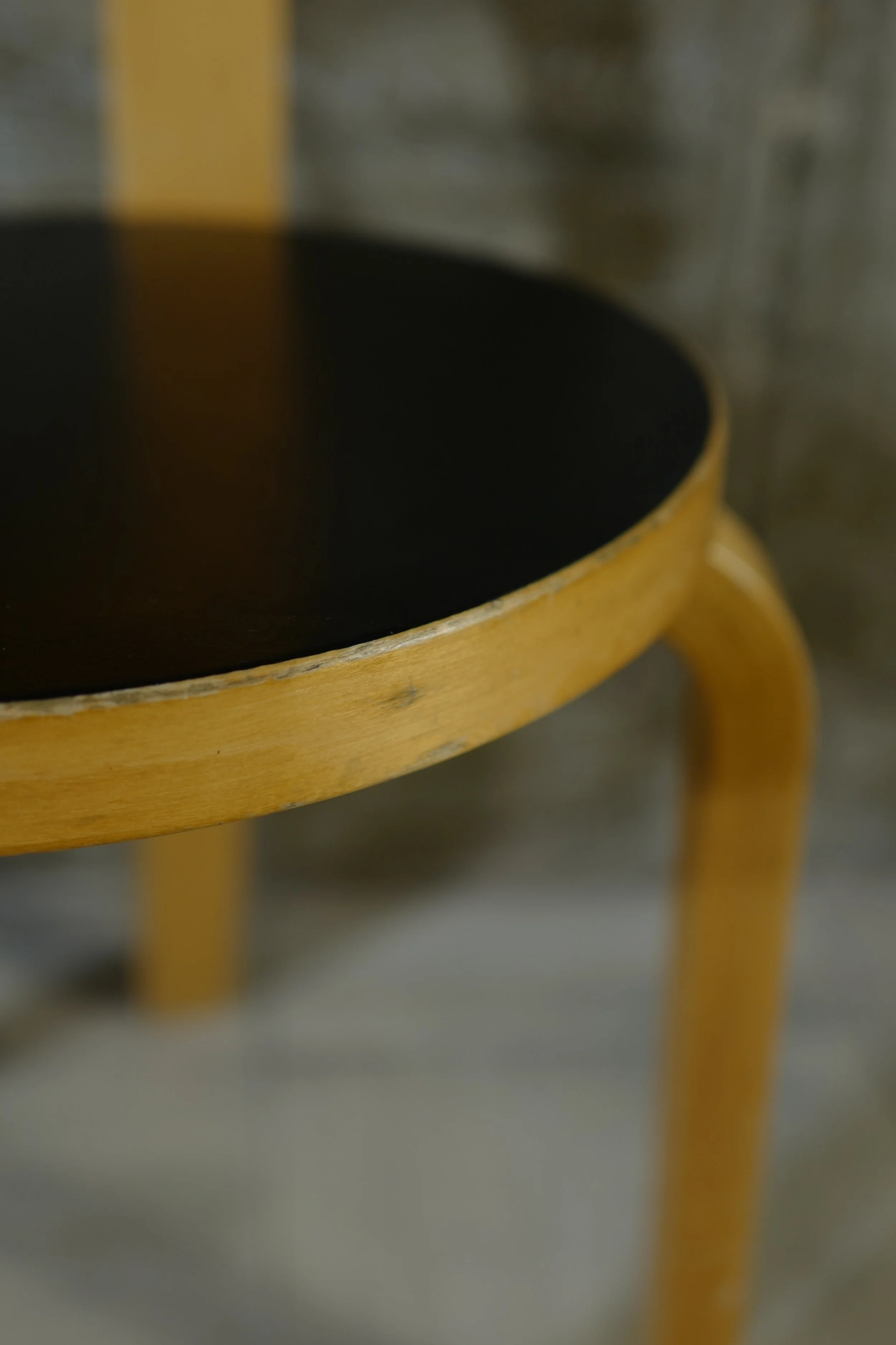 50's chair 65 black linoleum