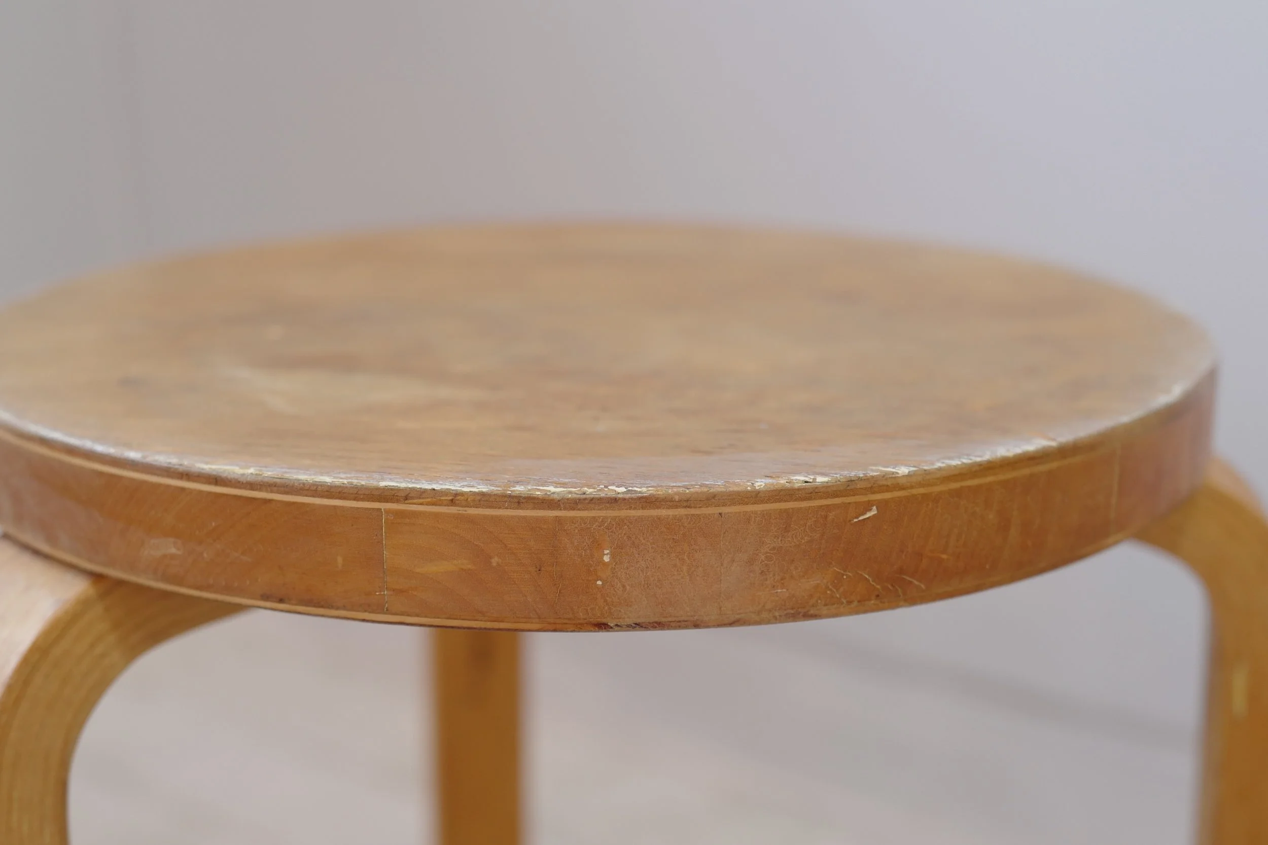 alvar aalto stool60 40's natural & painted marks with stamp — Ph.D.