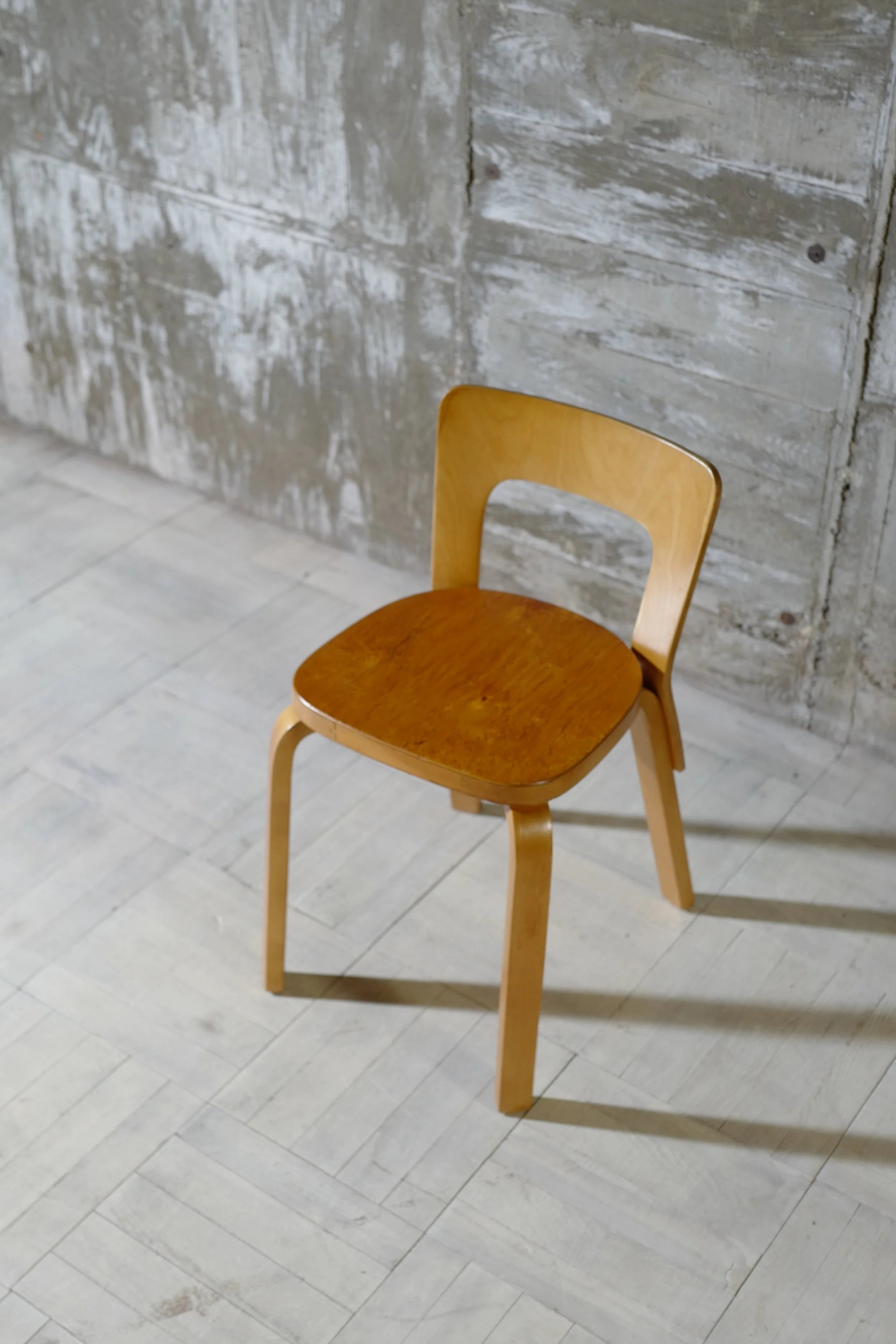 alvar aalto 1950's chair a65 karelian birch top