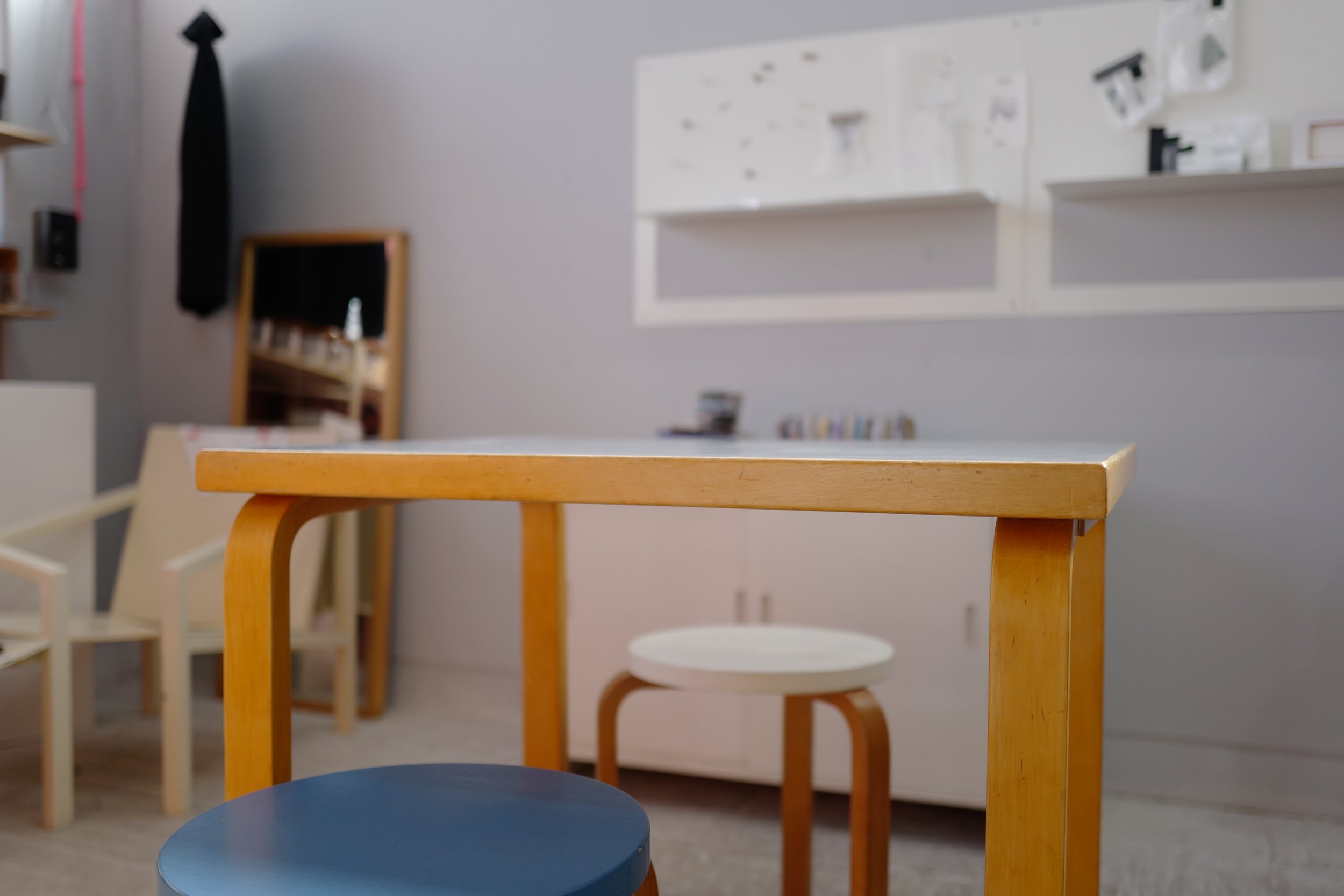 alvar aalto table gray linoleum top 60's — Ph.D.