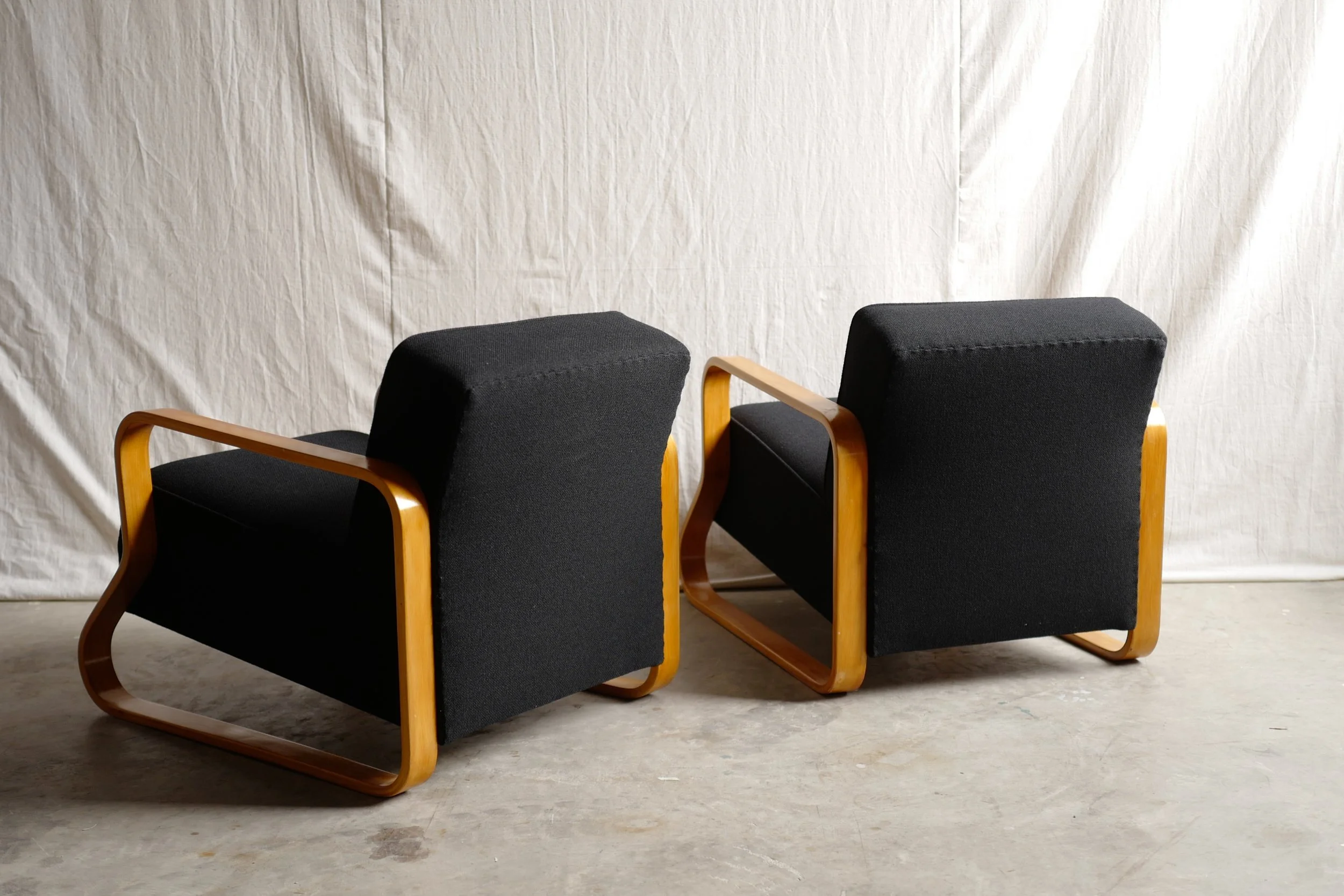 PAIR OF ARMCHAIRS, MODEL NO. 44 (padded paimio)