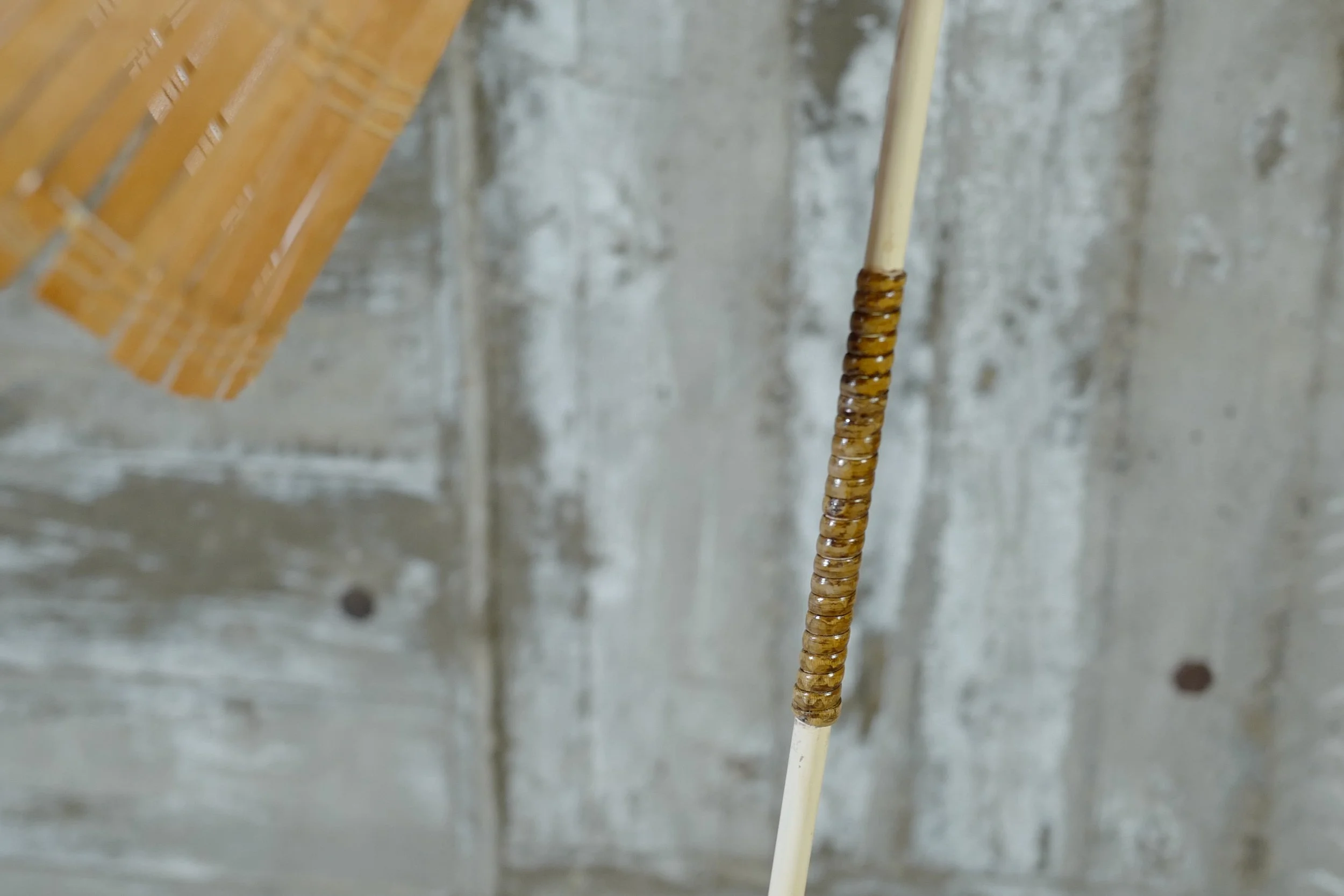 木製シェード　ラタン　ヴィンテージ　ビンテージ　スタンドライト　フロアランプ