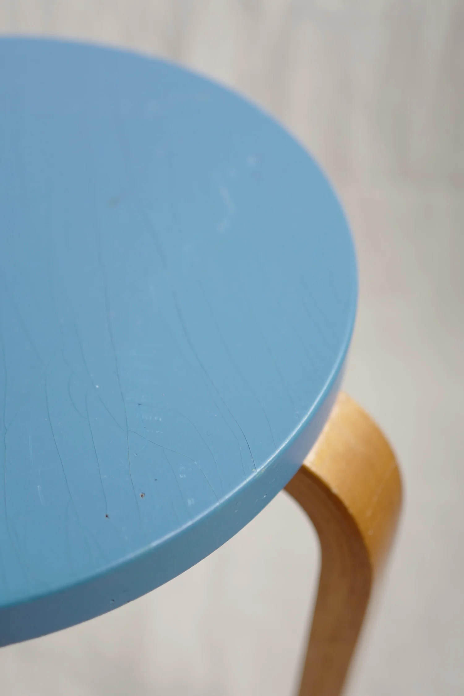 alvar aalto stool60 50's painted white, light blue — Ph.D.