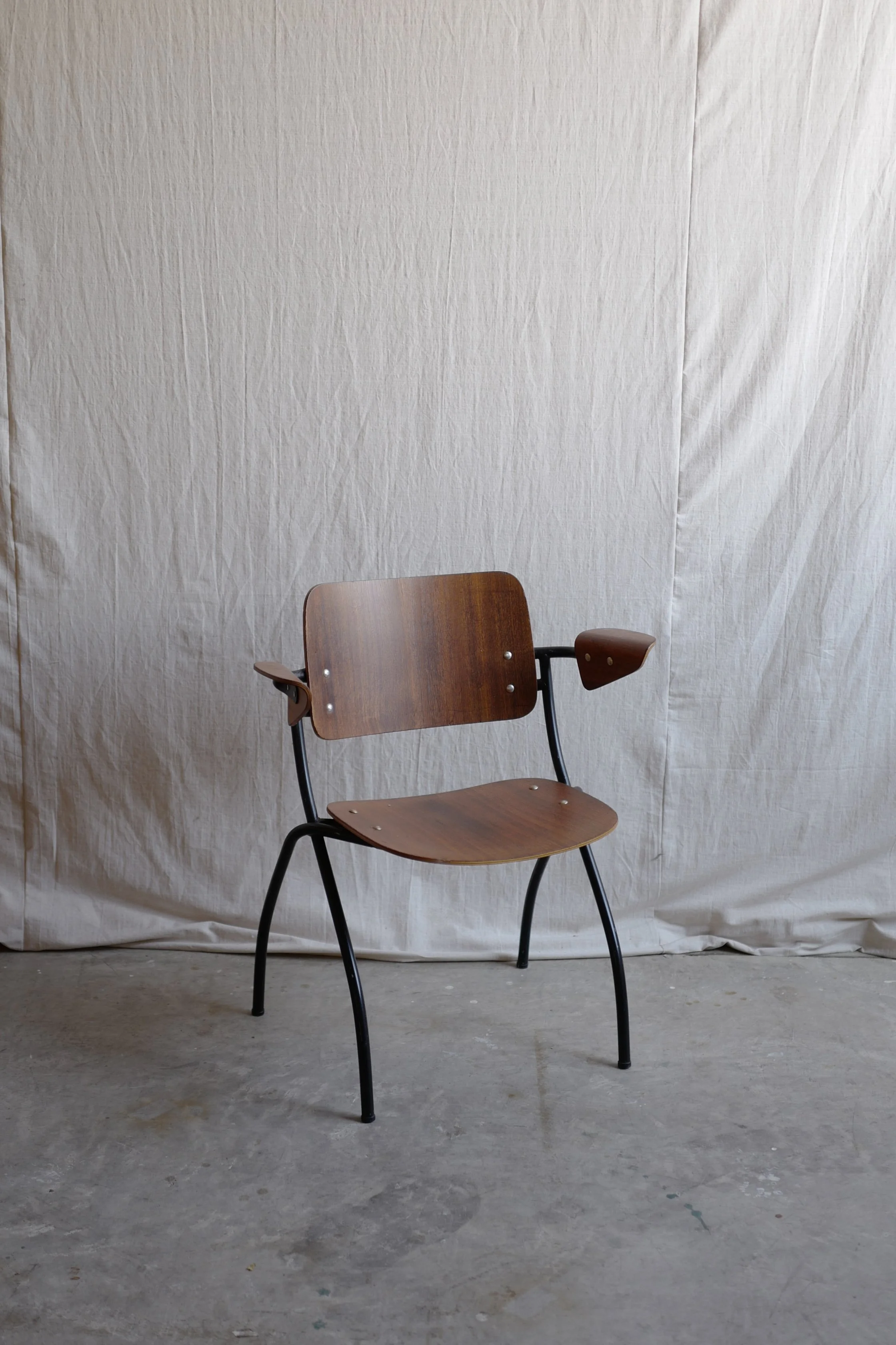 1960's Ilmari Tapiovaara nana arm chair mahogany top
