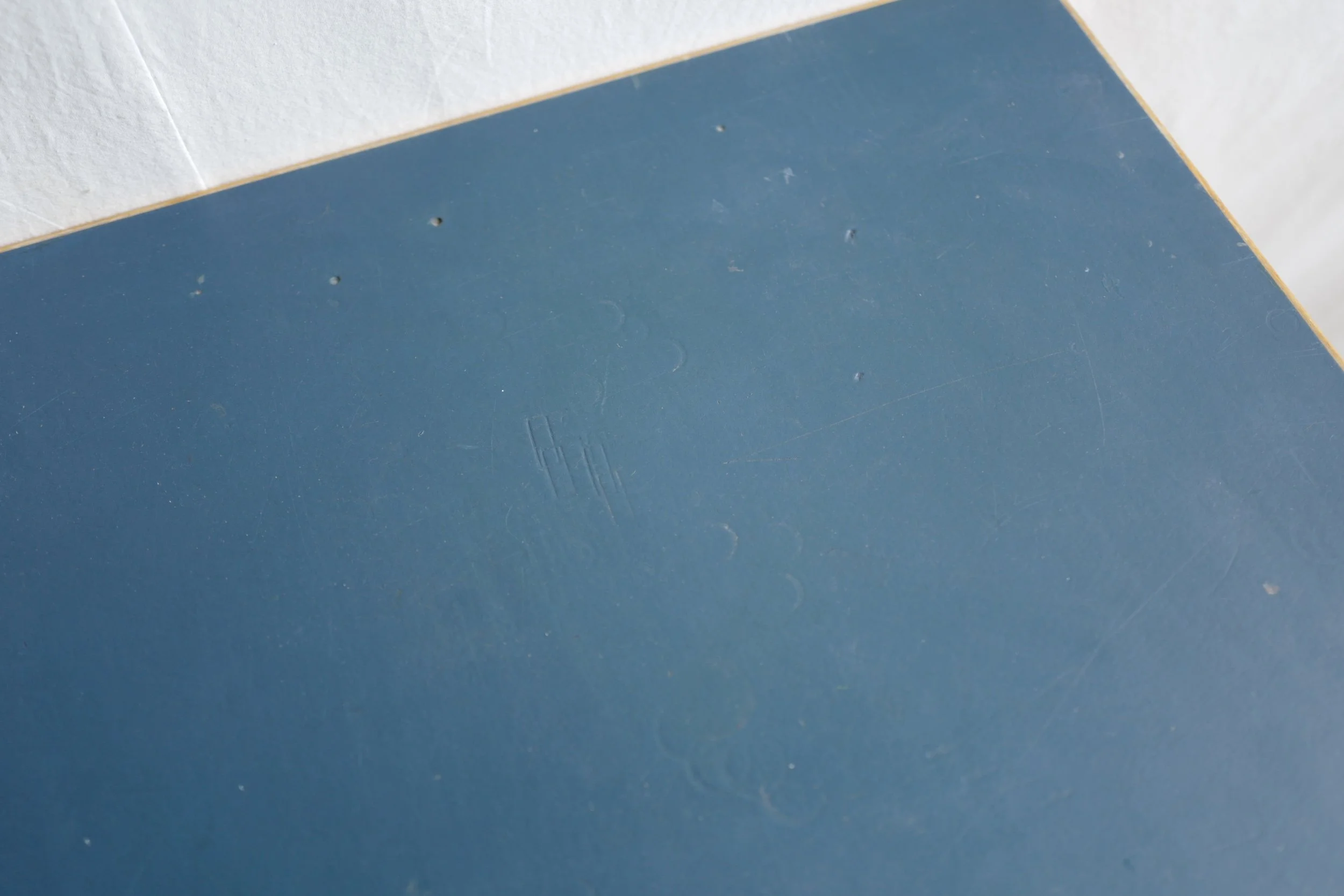 alvar aalto table square blue linoleum top 60