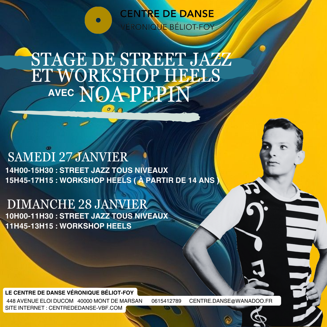 Stage de Street Jazz avec Noa Pepin - 27 &amp; 28 Janvier 2024