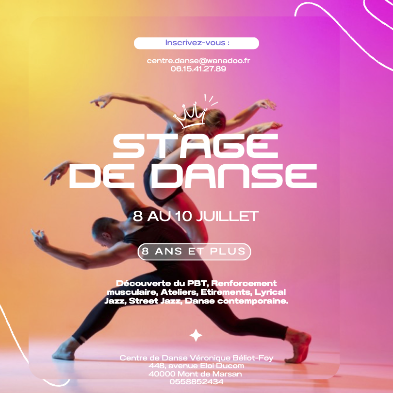Stage d'été 2024 du 8 au 10 juillet 2024