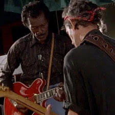 CHUCK BERRY AND HIS STUDENT KEITH RICHARDS