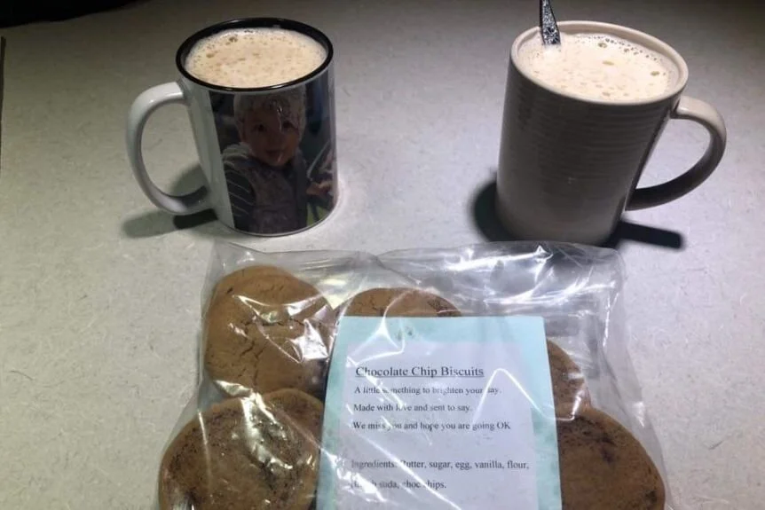 Robyn Hibberson says the biscuit fairy arrived "just in time for morning tea".(Supplied: Robyn Hibberson)