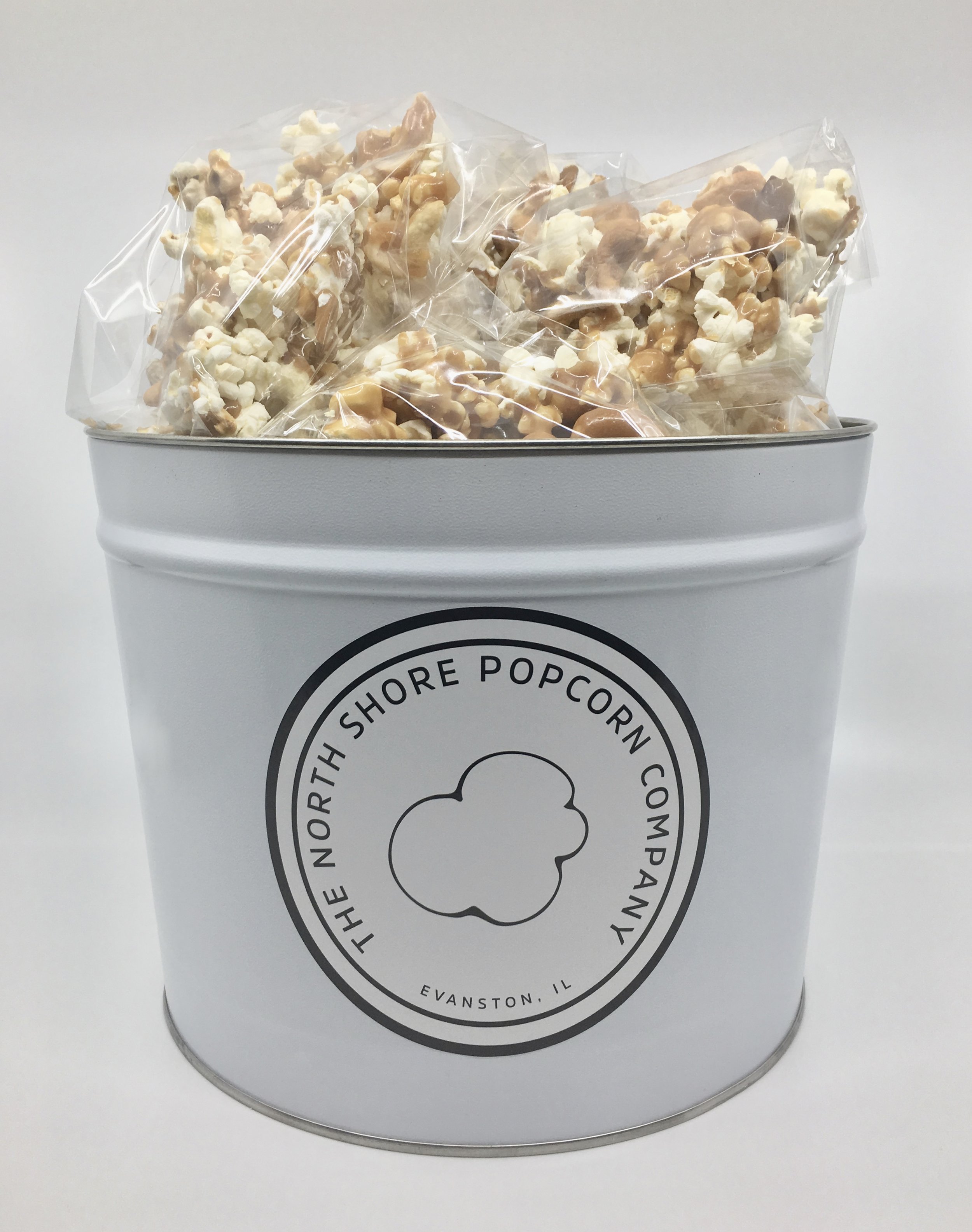 2 Gallon Popcorn Tin (Filled with 10 small individually packaged bags)