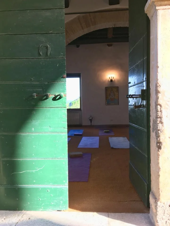 Our yoga studio - a converted stable in the Palazzo.