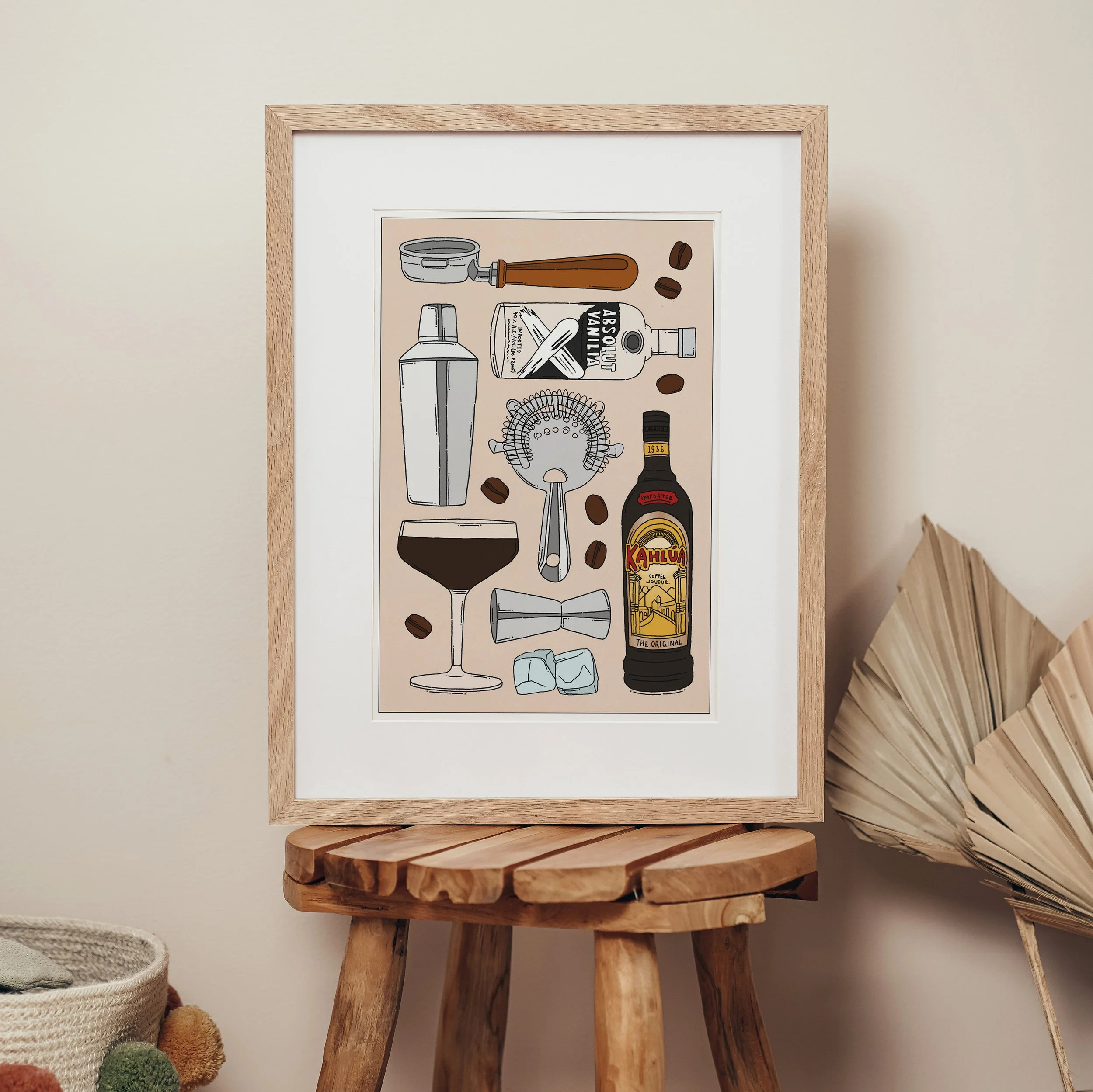 Illustrated Espresso Martini Cocktail Print