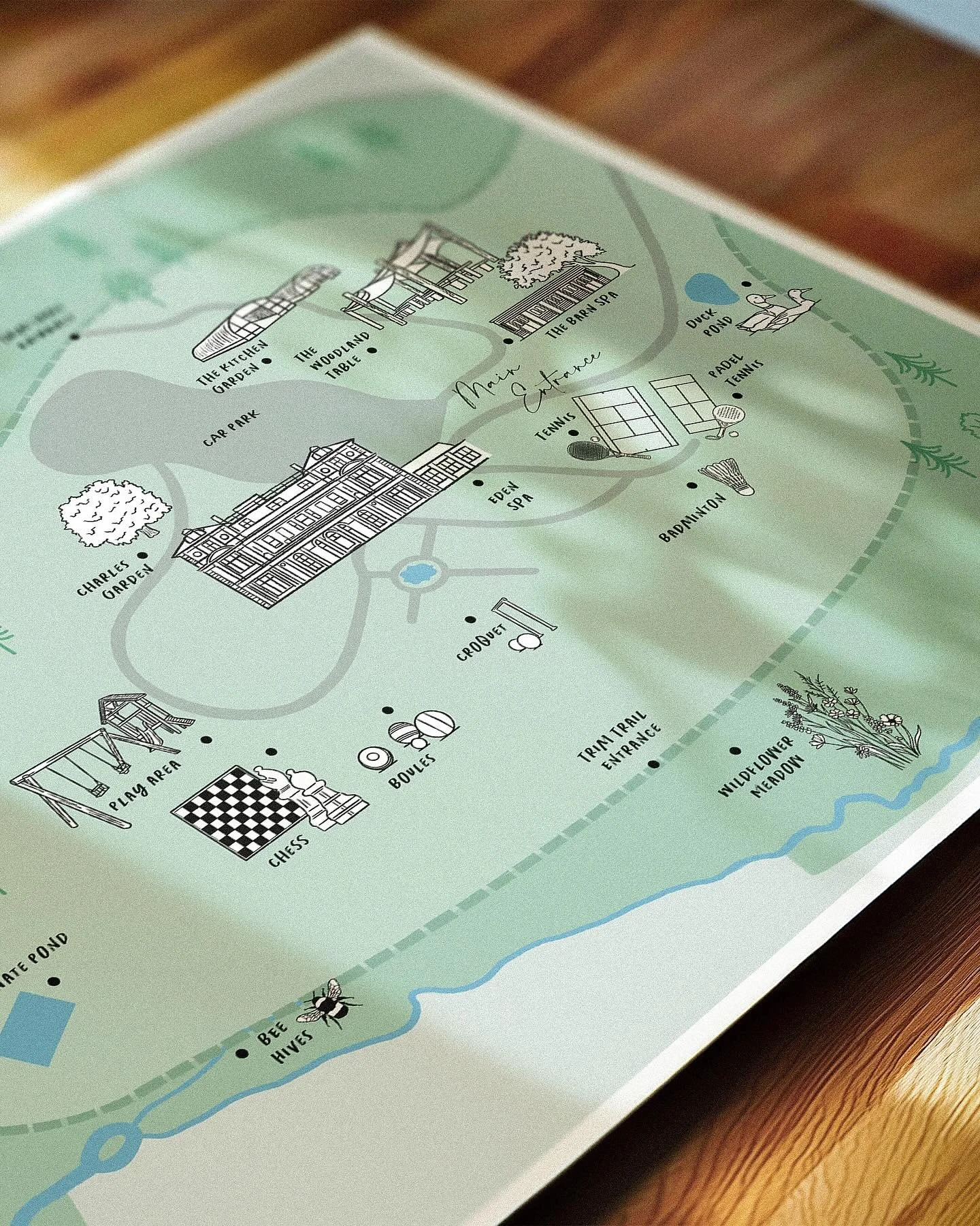 I recently created this piece for @down_hall to capture the hotel and it&rsquo;s grounds in a walking map for guests to use during their stay in the lovely Hertfordshire countryside 🌳

I worked closely with the lovely Jen from Down Hall Hotel to bri