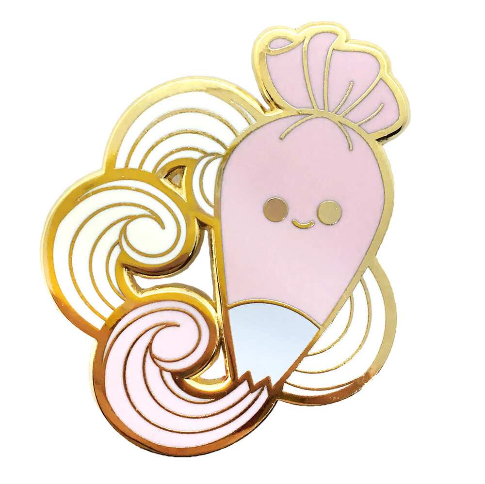 Cute Shark Bun Enamel Pins — Kimchi Kawaii