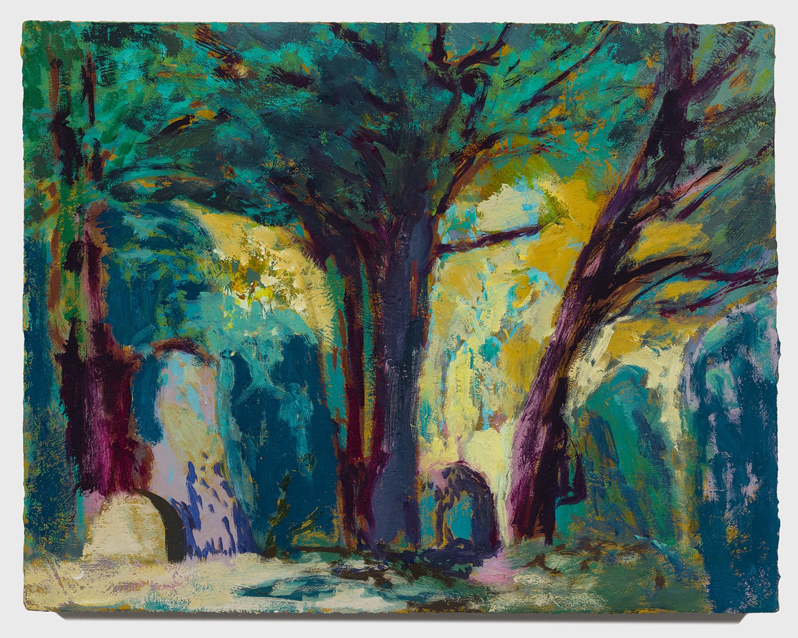 Linden Cemetery with late afternoon light 11"x14"