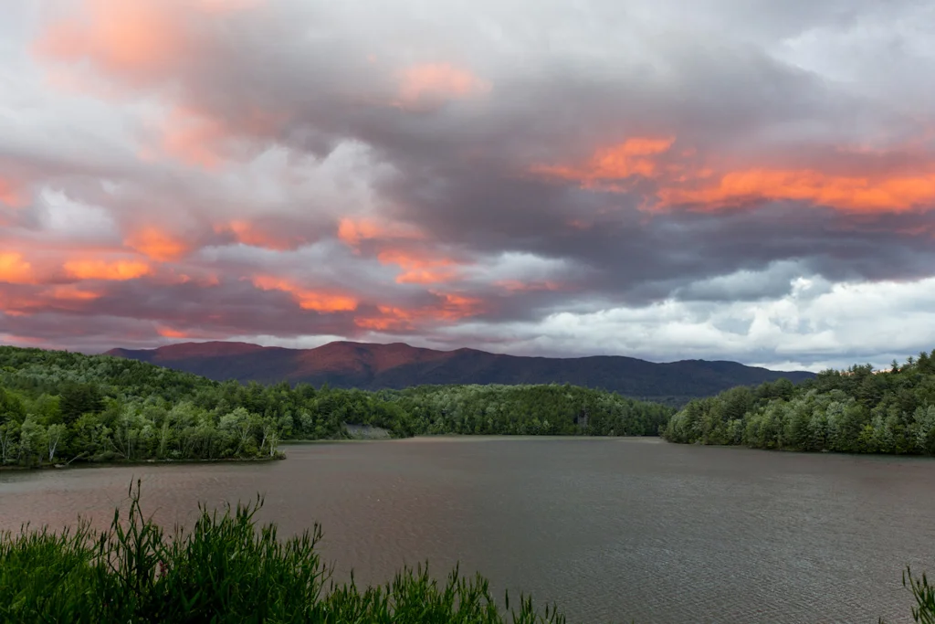 An incredible, post storm sunset view from our campsite in Waterbury, VT.