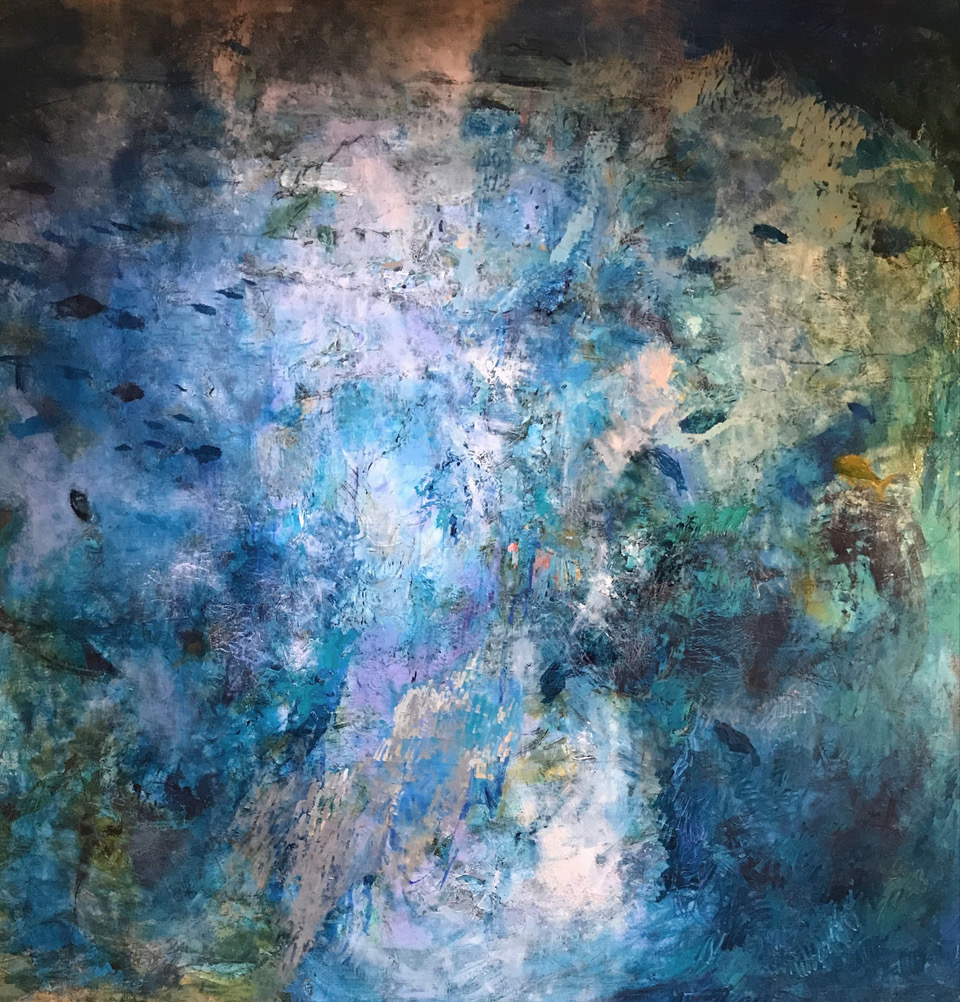 Cannon Springs , 2017, 90 x 90 90 inches, oil on canvas