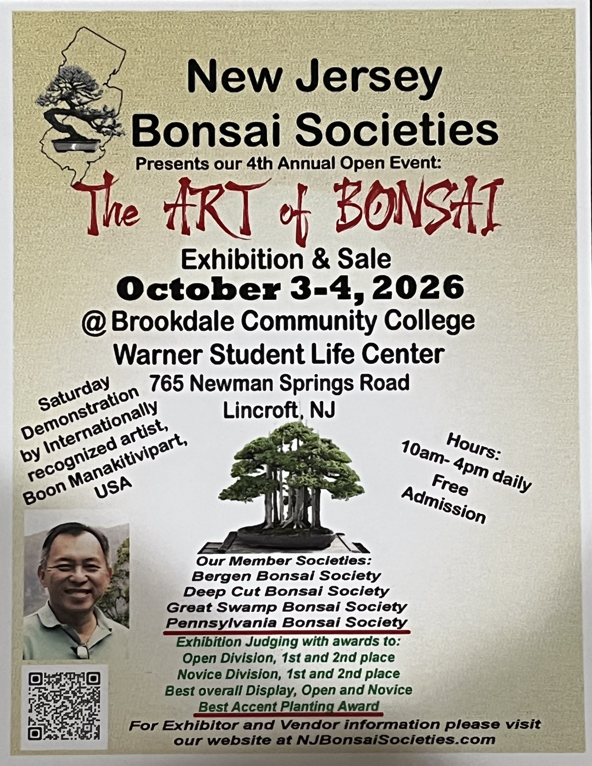 NJBS presents the 4th annual Art of Bonsai Event 