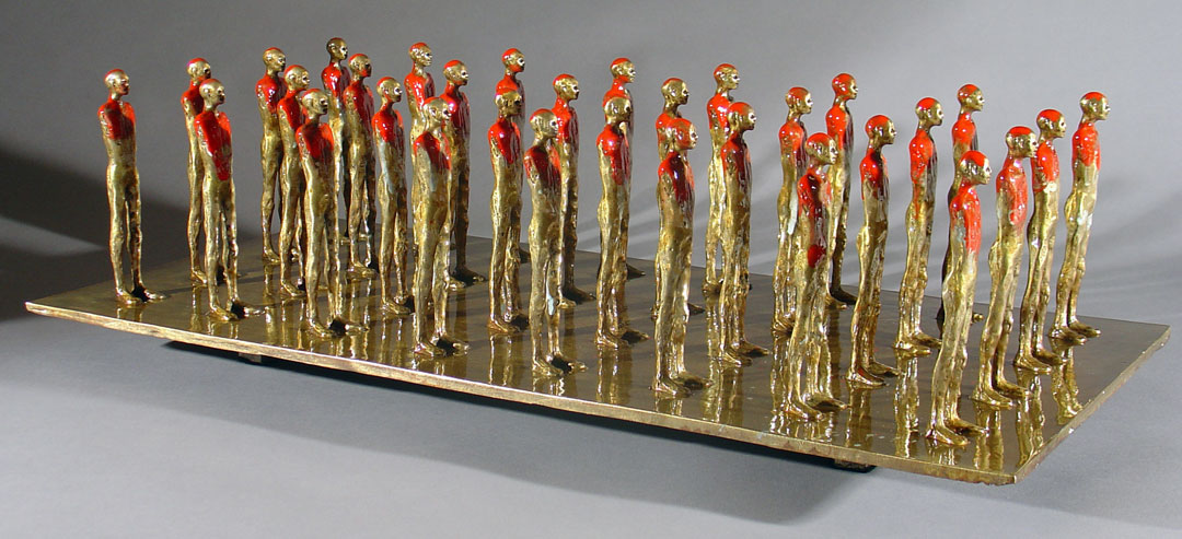 "Follow the Leader #2", 2009, bronze and acrylic, 24"x 12"x 7", ed. 4