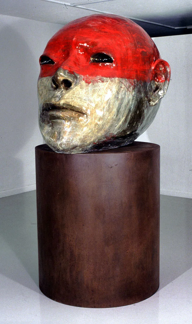 "Monumental Head", 2003, bronze, acrylic and steel, 80" H, ed. 4