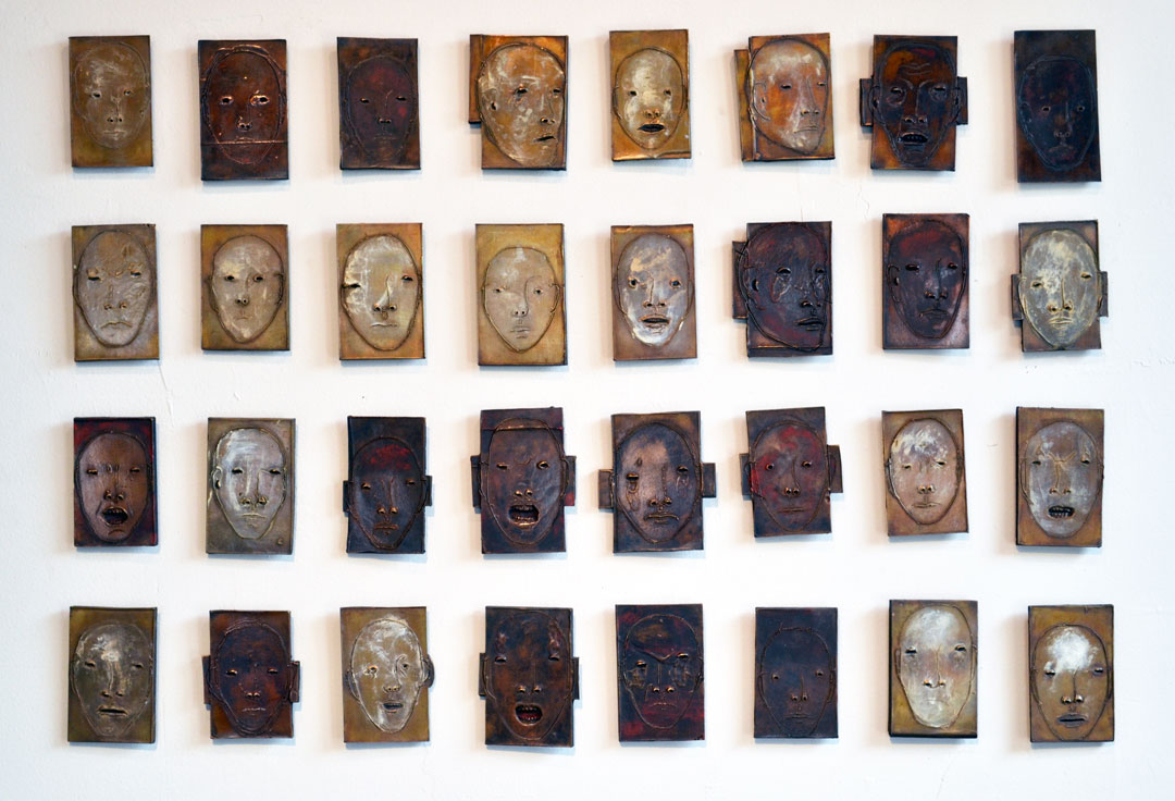Detail "Organized Aggression", 2012, bronze and acrylic, 96 pcs., each piece 3.5"x 5"x 0.25"