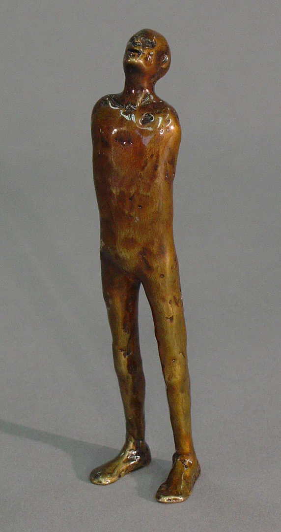 "Bent Over Figure", 2009, bronze and acrylic, 5" H