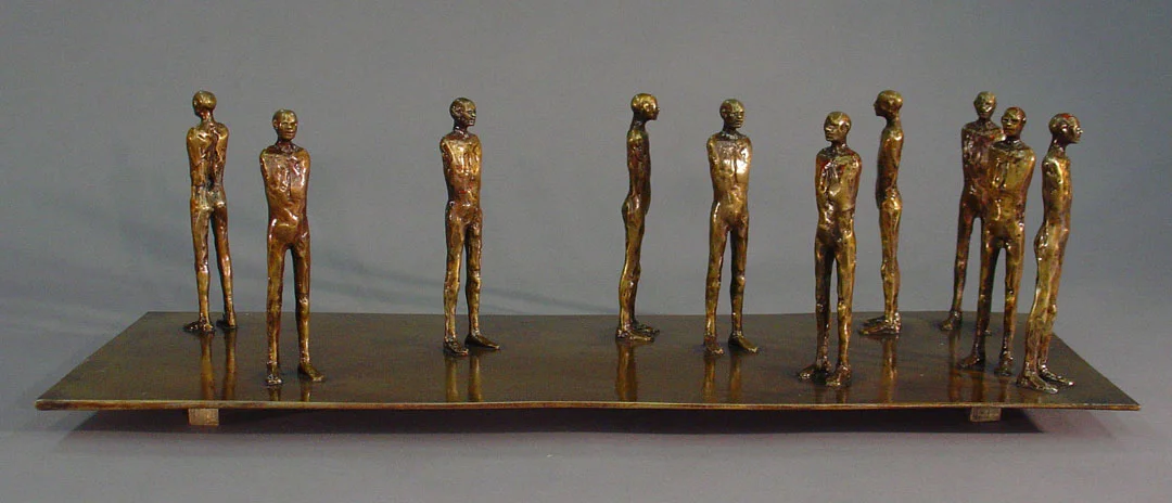 "Group #4", 2009, bronze and acrylic, 21.75"x 8.125"x 6.5"