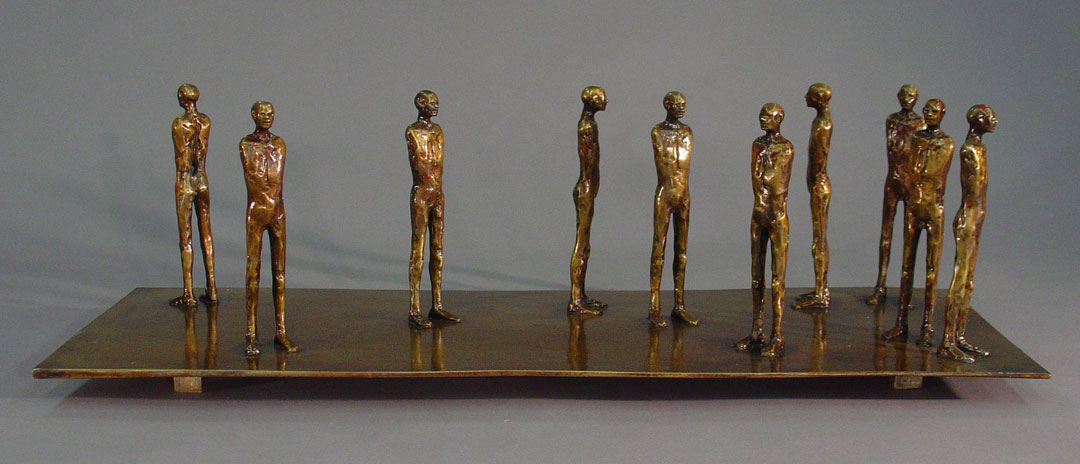 "Group #4", 2009, bronze and acrylic, 21.75"x 8.125"x 6.5"