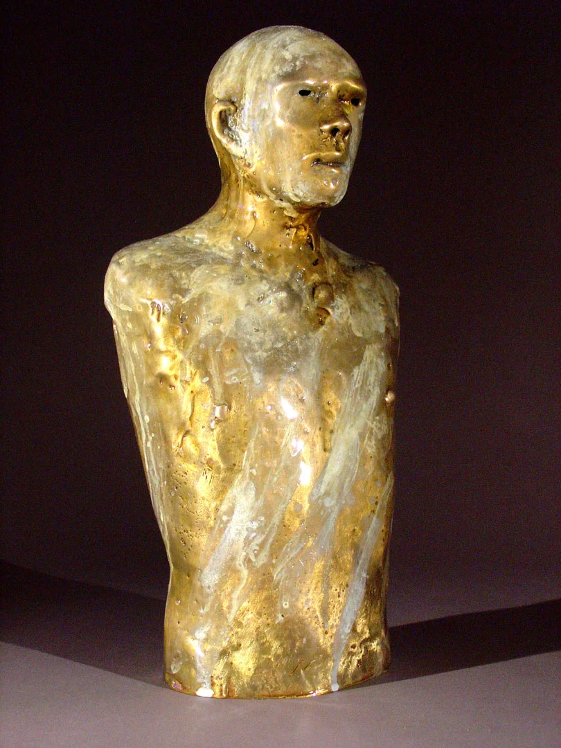 "Painted Torso #2", 2009, bronze and acrylic, 13.25"x 7"x 5.5", ed. 4