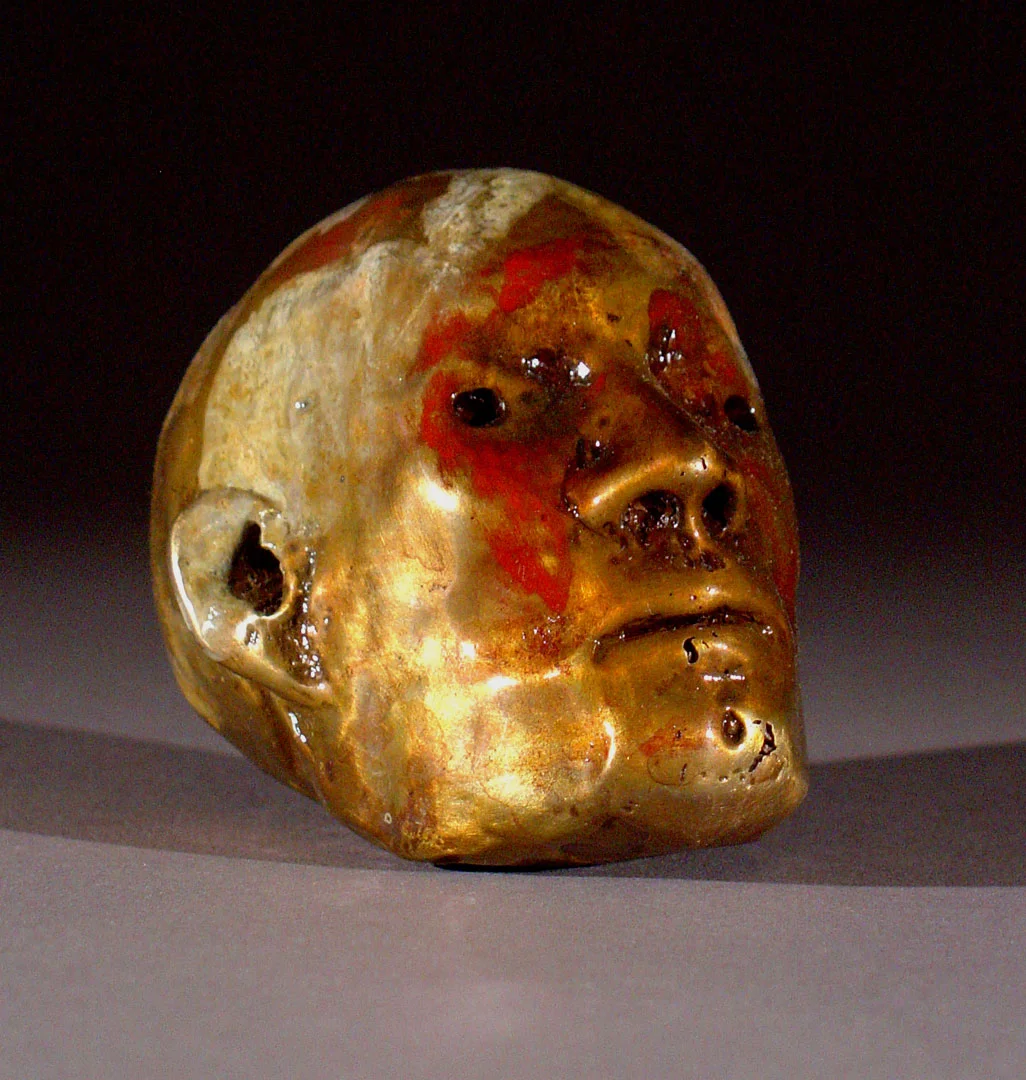 "Small Head #1", 2009, bronze and acrylic, 3.75"x 2.5"x 2.5", ed. 12