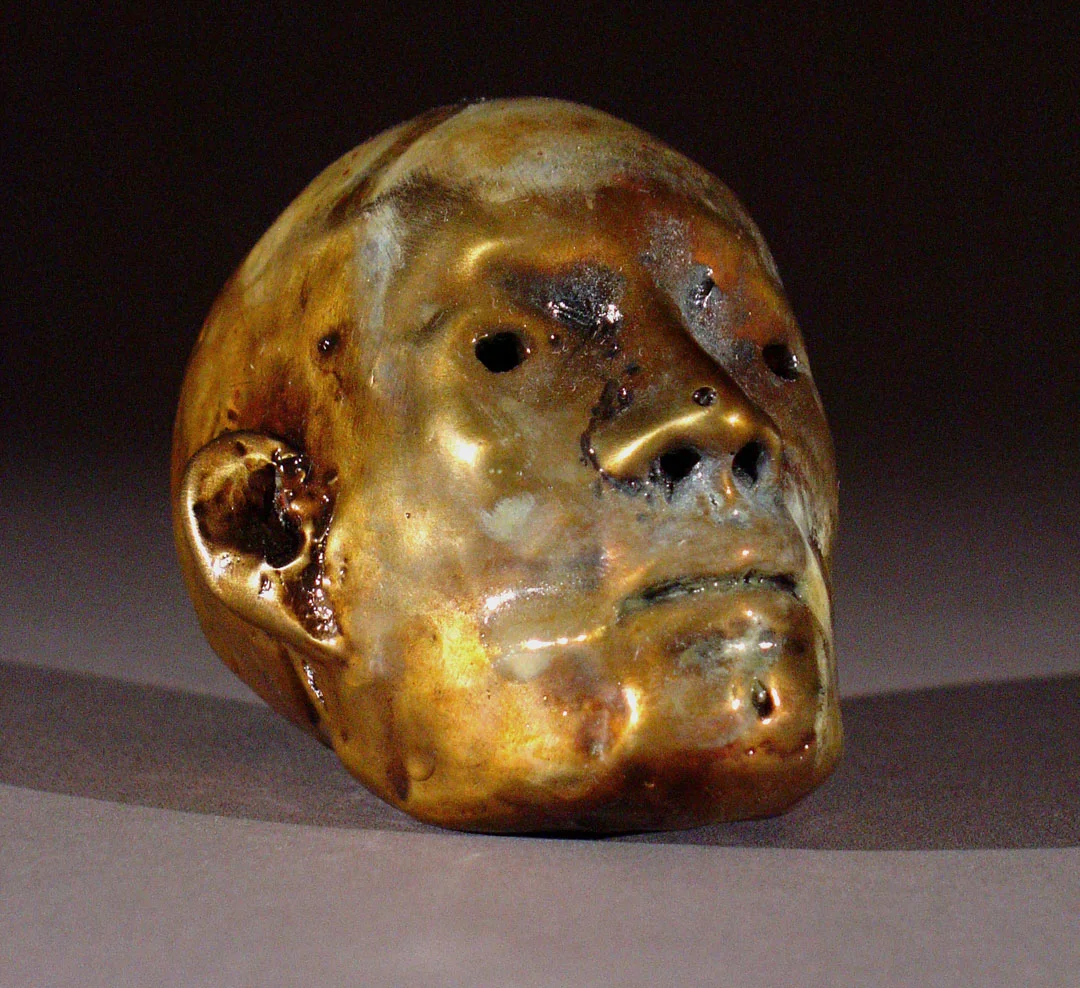 "Small Head #2", 2009, bronze and acrylic, 3.75"x 2.5"x 2.5", ed. 12